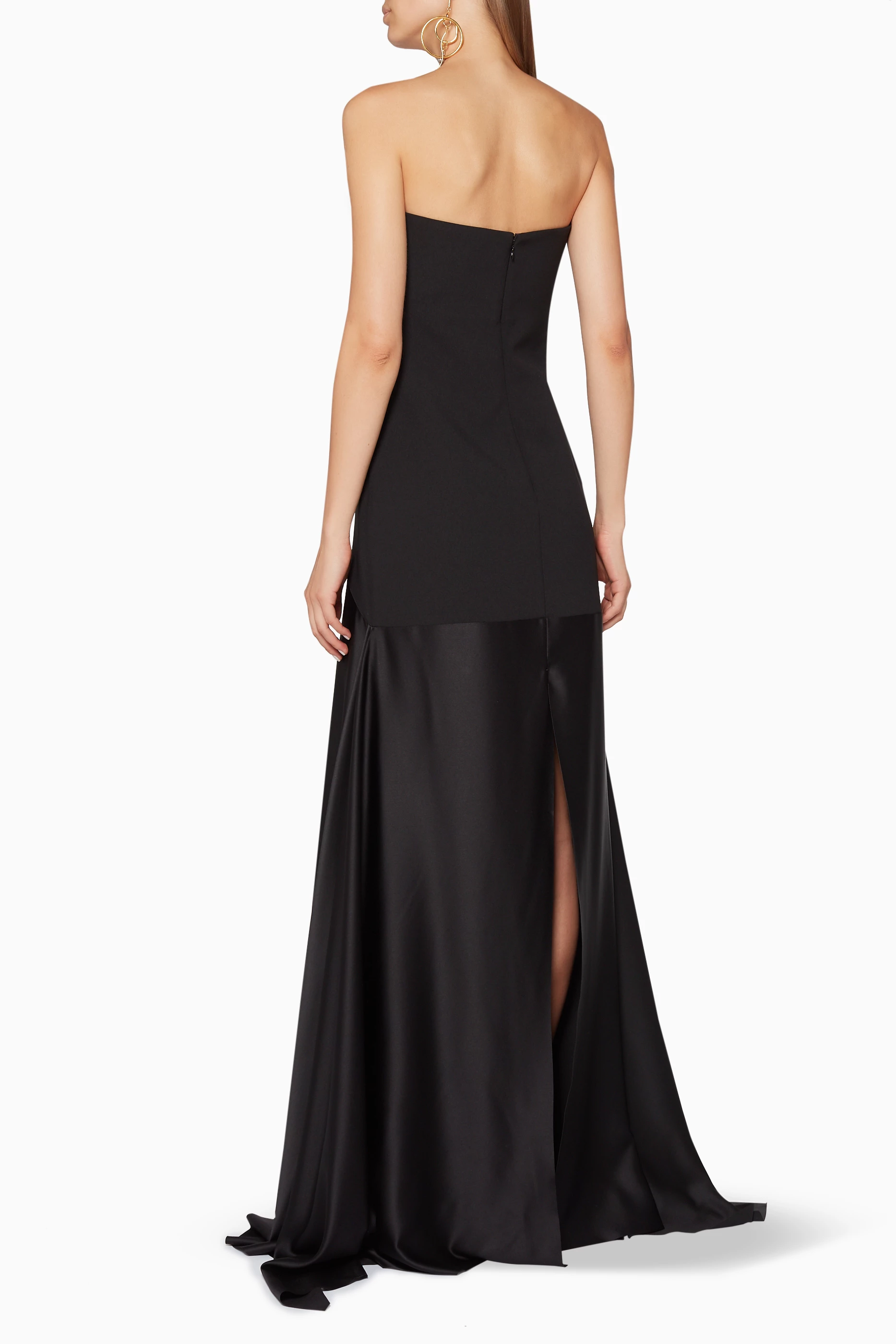 Buy Solace London Black Black Strapless Alessandra Gown For