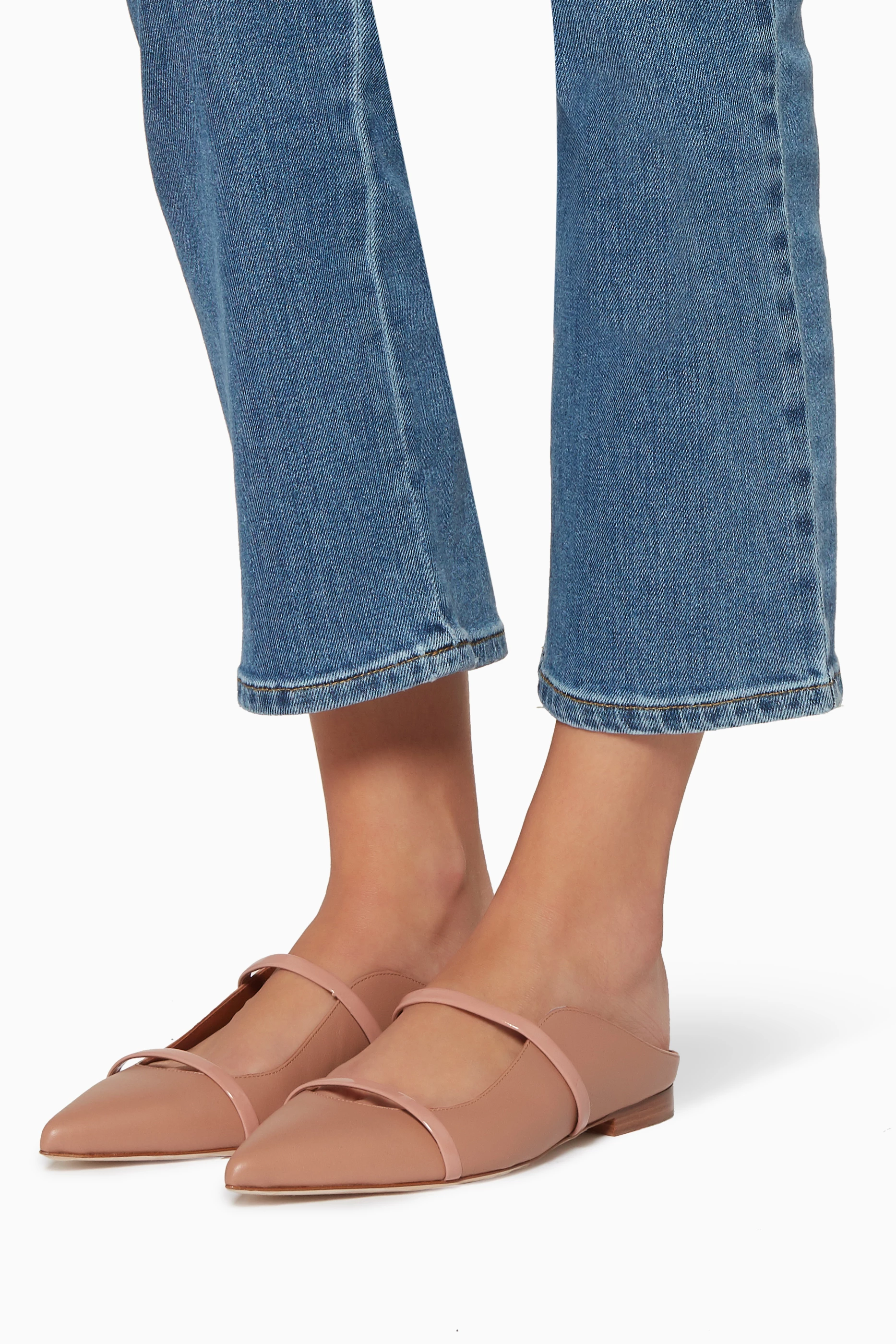 Buy Malone Souliers Neutral Nude Maureen Leather Flats For Women Online Ounass Saudi