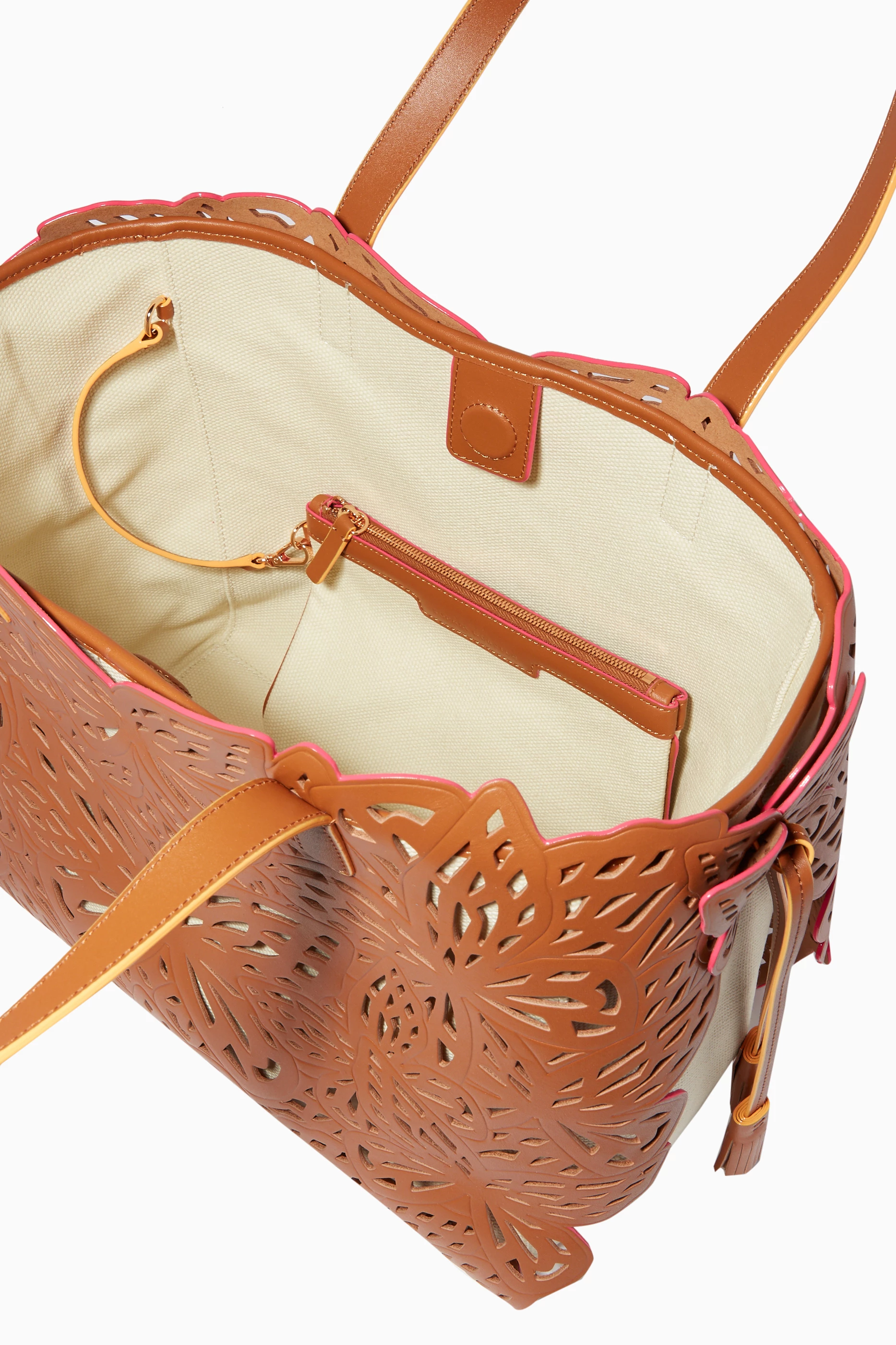 Buy Sophia Webster Brown Brown Liara Canvas Tote Bag For Women Online Ounass Saudi