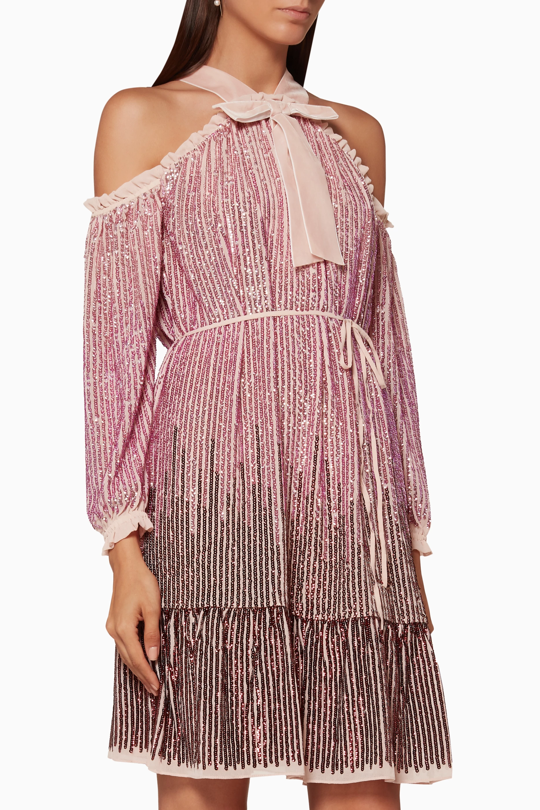 Buy Needle Thread Pink Rose Quartz Kaleidoscope Dress For Women Online Ounass Saudi