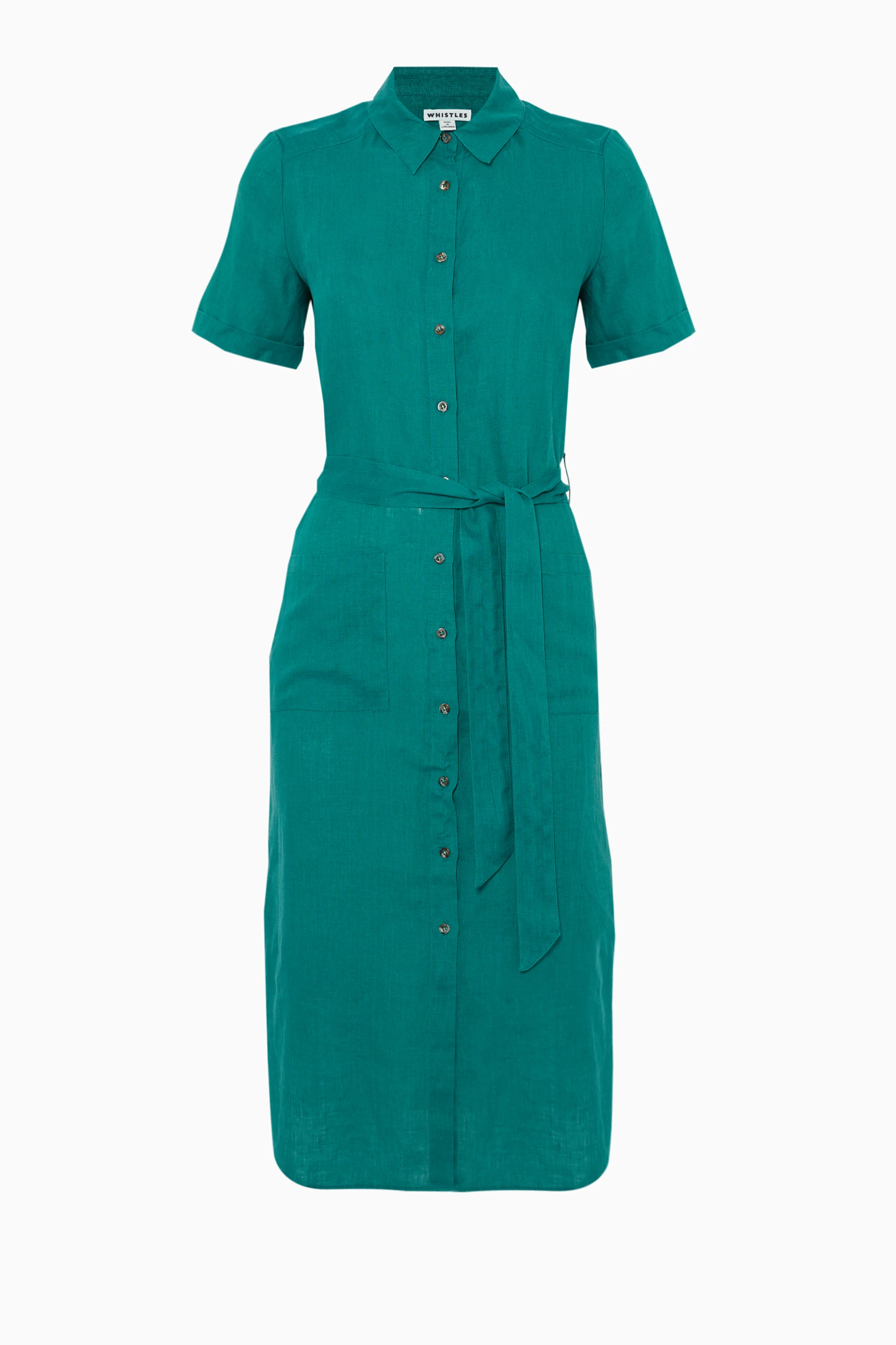 Buy WHISTLES Green Green Montana Linen Shirt Dress For Women Online Ounass Saudi