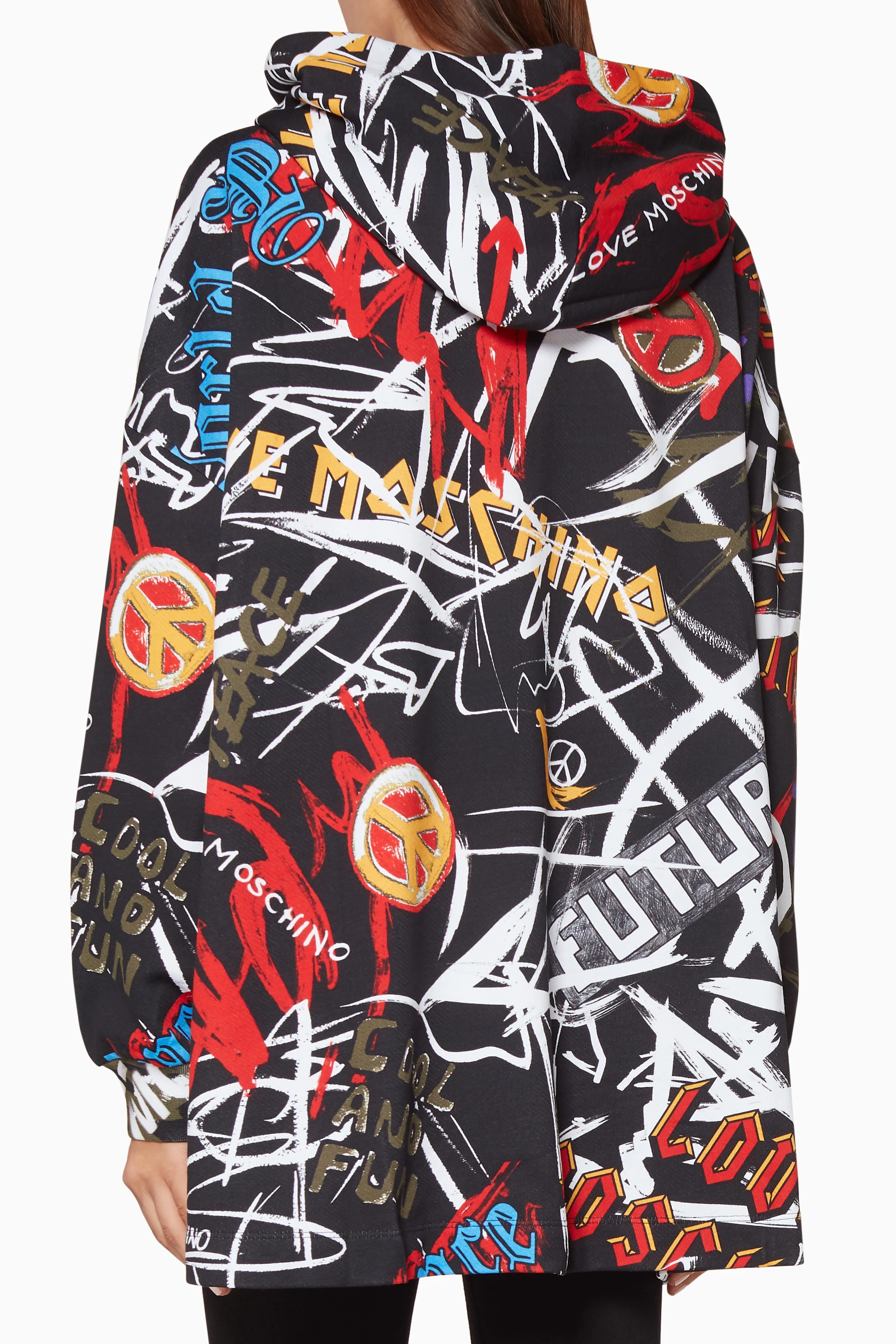 Buy Love Moschino Multicolour Multi Coloured Oversized Graffiti Hoodie For Women Online Ounass Saudi