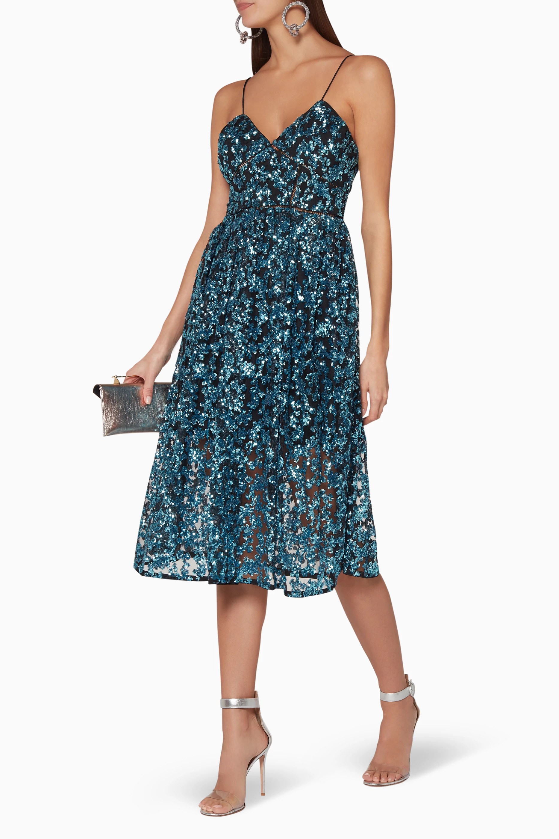 Self portrait azaelea dress blue new arrivals