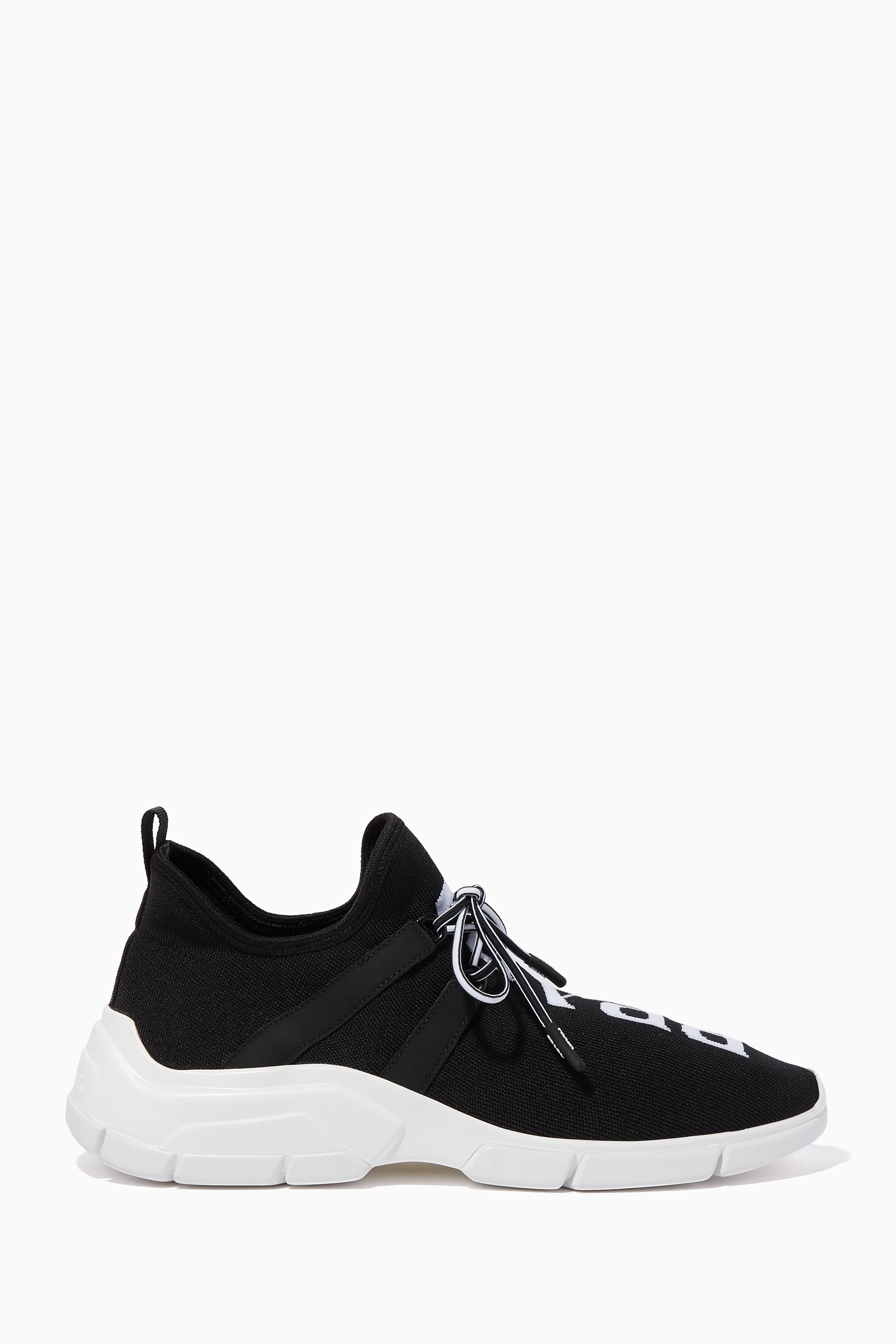 Prada logo knit sneakers sale