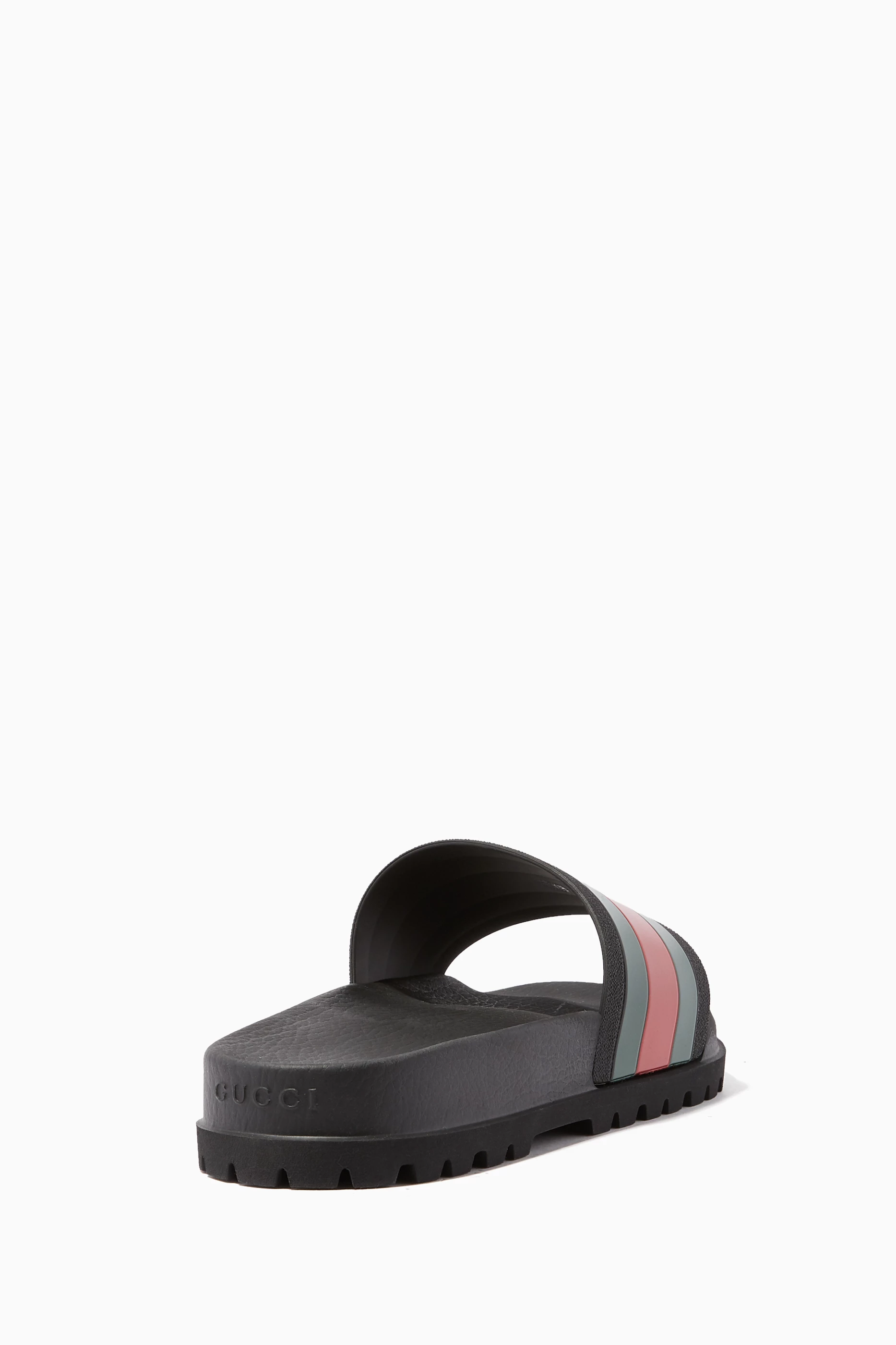 Buy Gucci Black Black Pursuit Trek Web Slide Sandals For Men Online Ounass Saudi