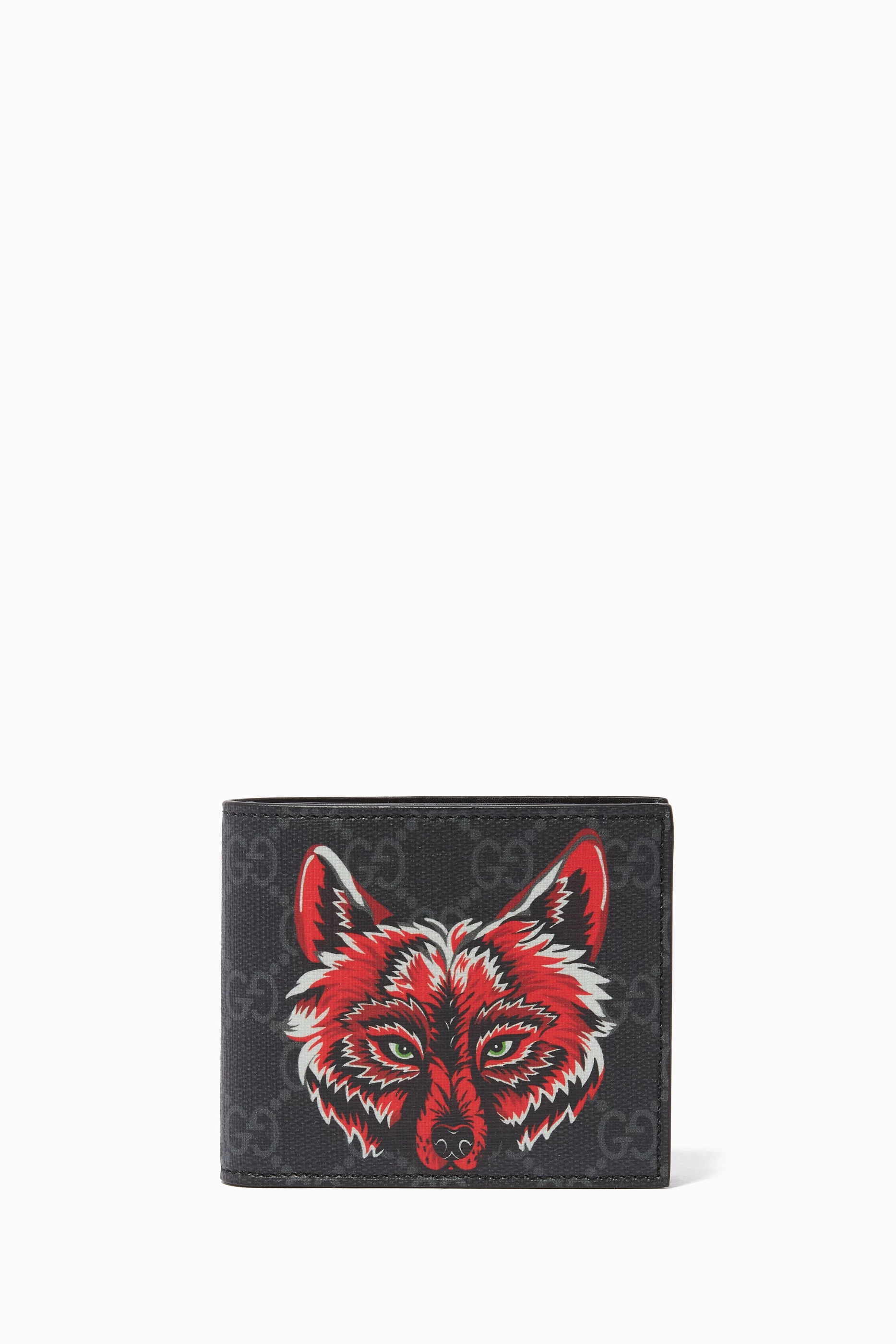 Wolf print gg supreme wallet discount