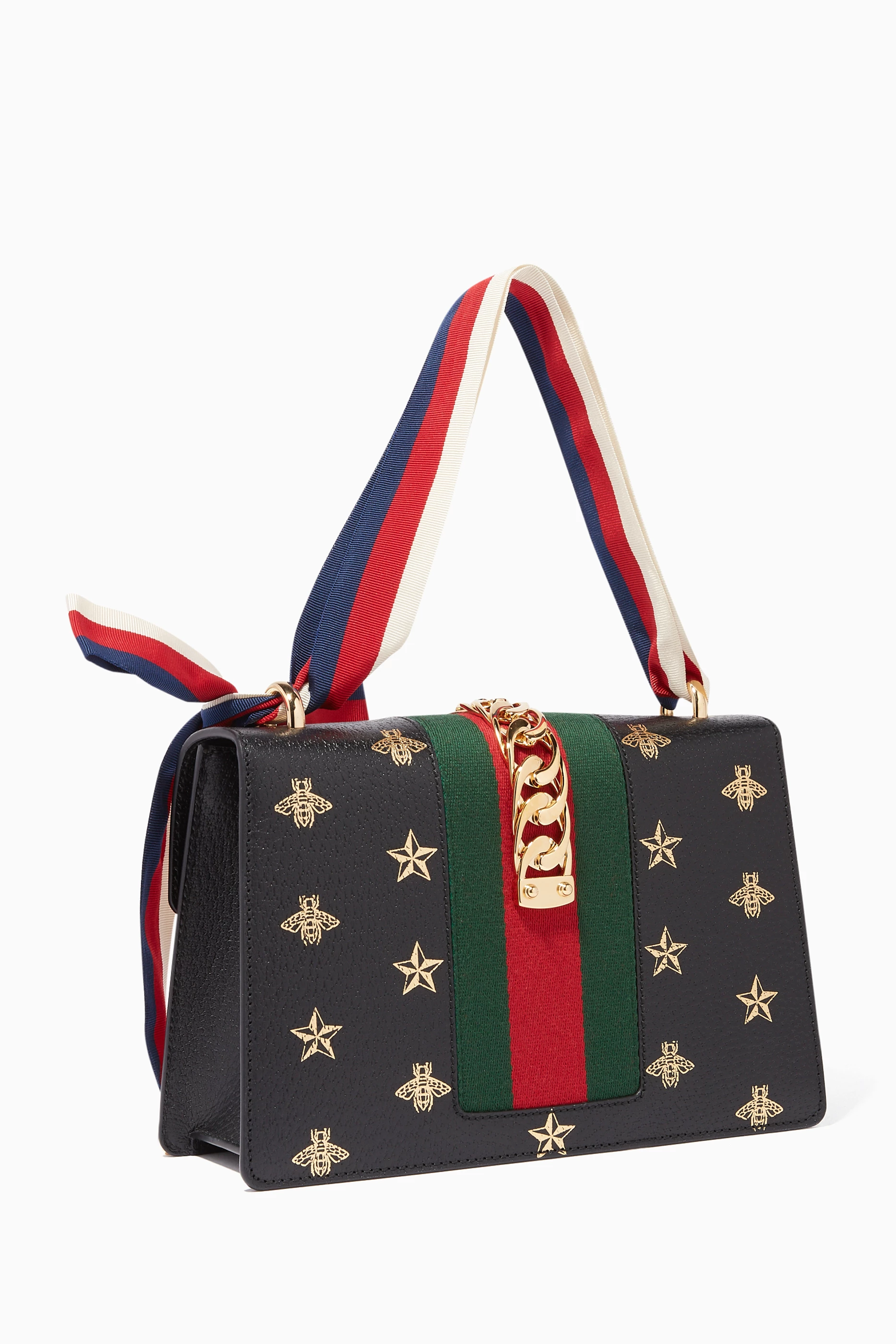 Buy Gucci Black Black Small Sylvie Bee Star Bag For Women Online
