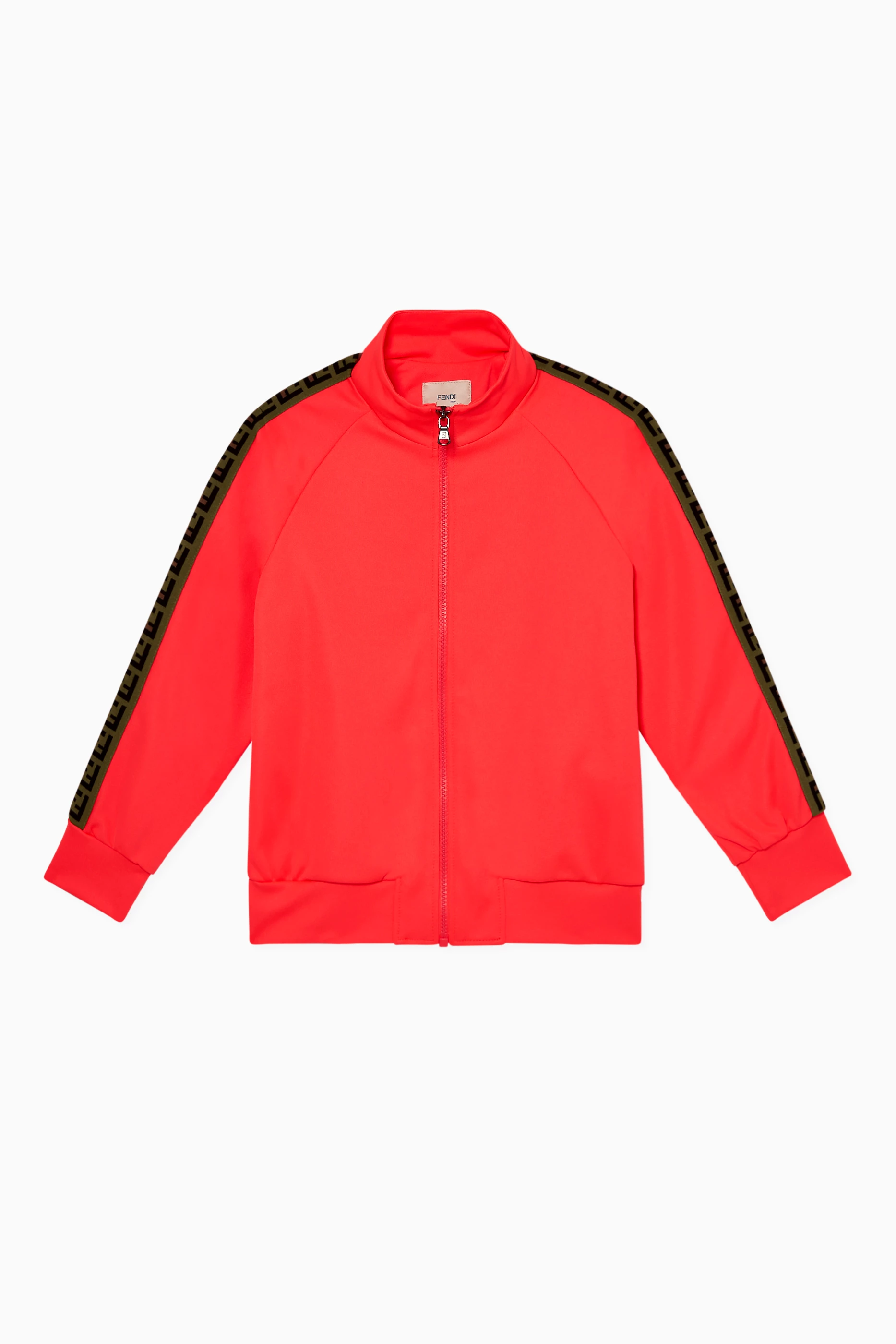Buy Fendi Pink FF Logo Tape Zipped Track Jacket For Girls Online Ounass Saudi