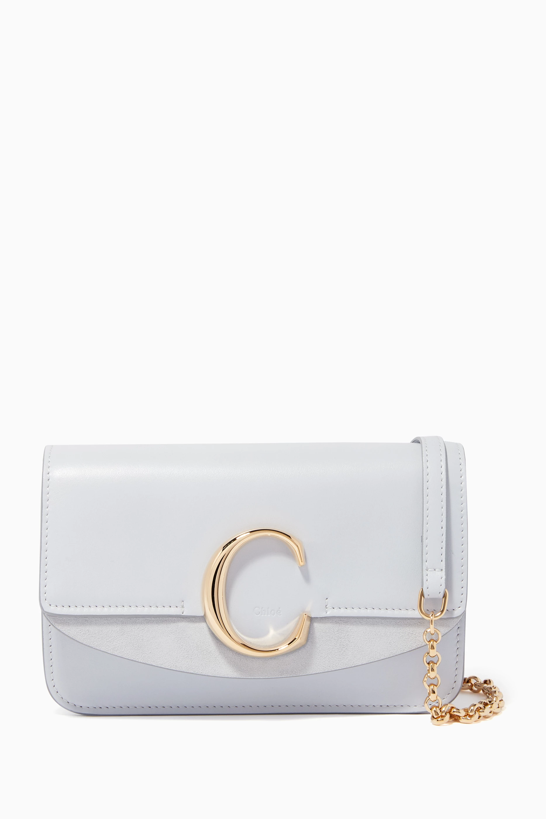 【送料&関税込】ChloAC C Chloe Clutch Buy Chloé Blue Chloé 'C' Leather Clutch For Women Online