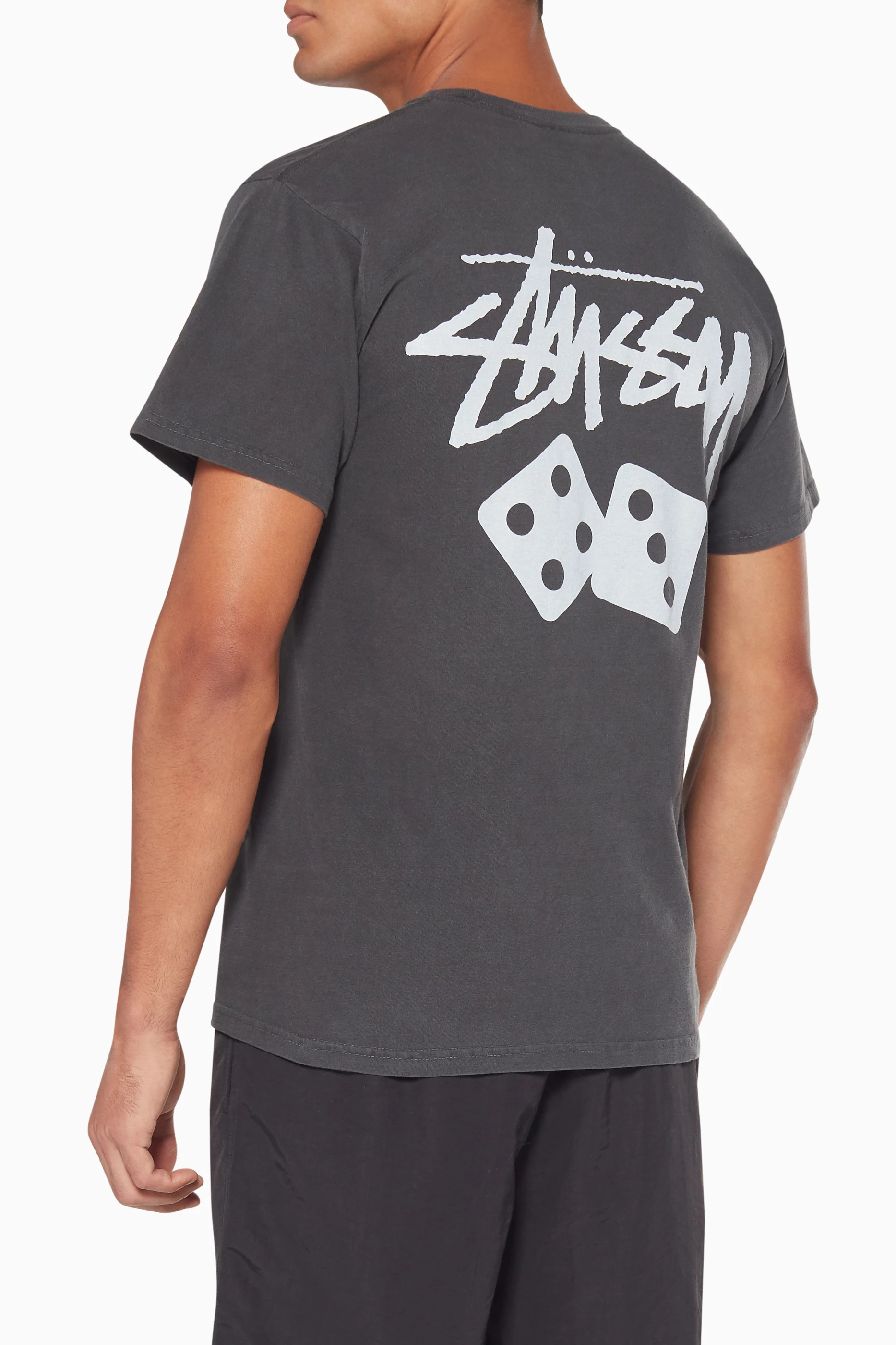 Buy Stussy Black Dark Grey Dice T Shirt For Men Online Ounass Saudi