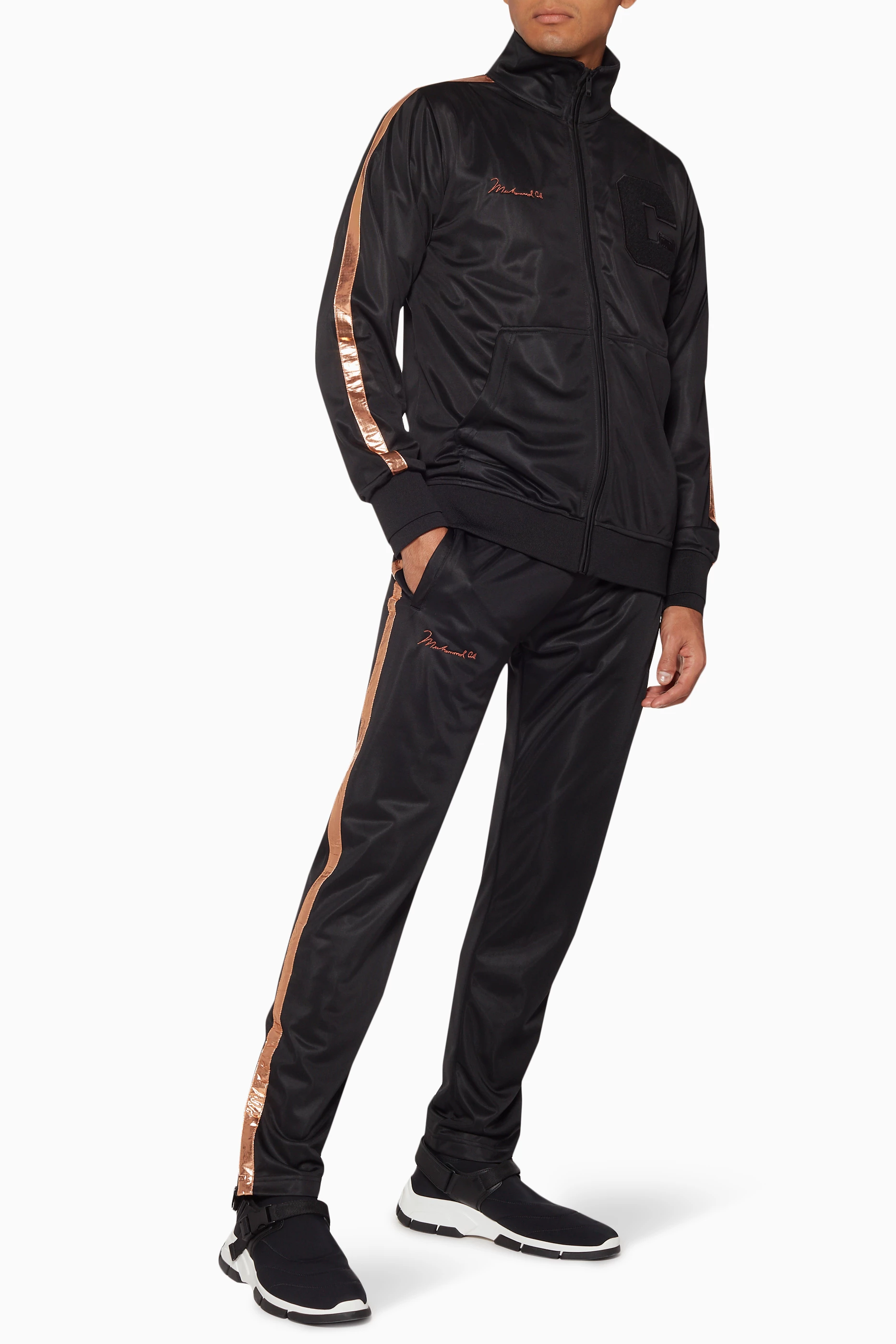 Buy Marcelo Burlon Black Black Side-Stripe Ali Track Jacket