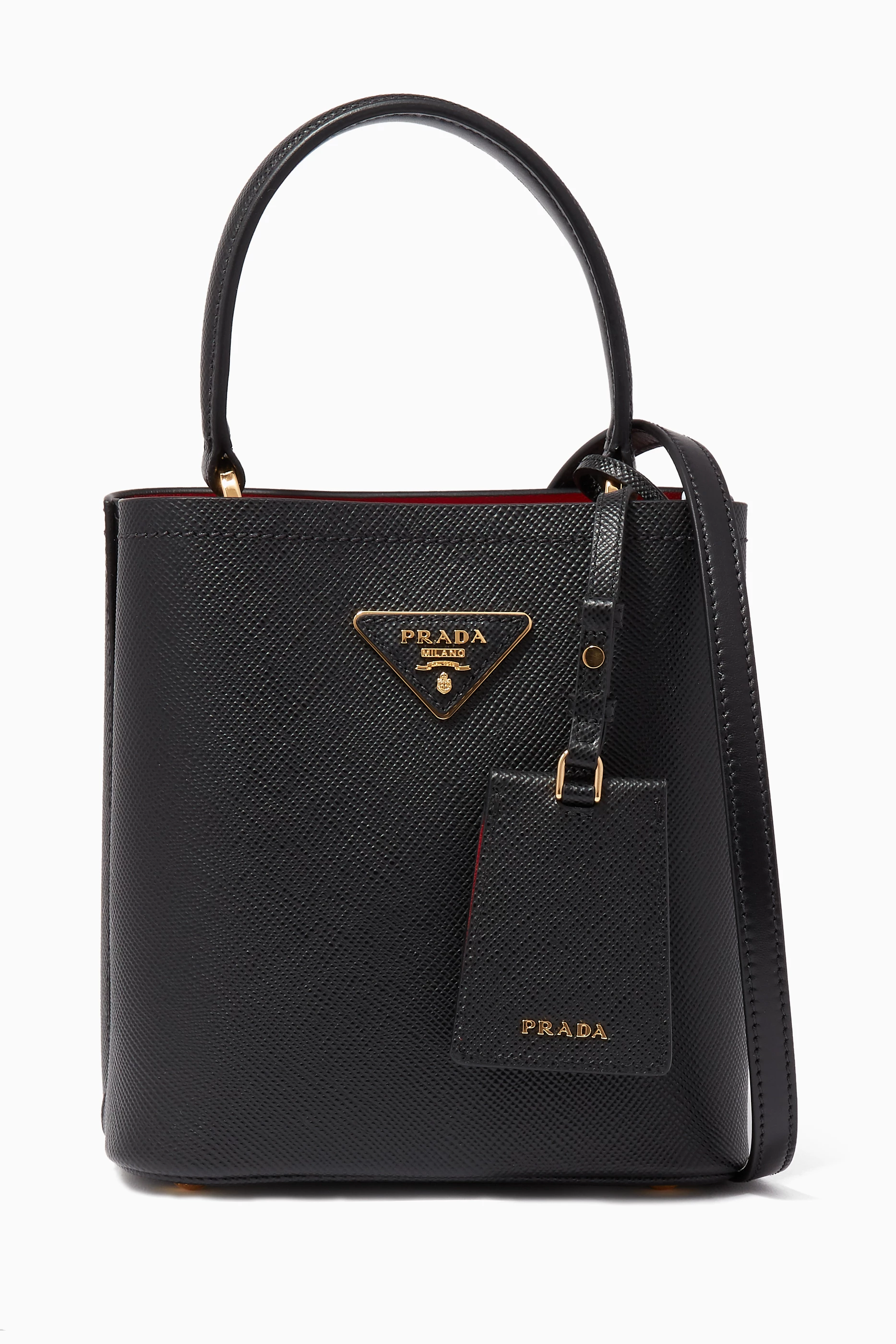 Buy Prada Black Mini Saffiano Leather Bucket Bag For Women Online Ounass Saudi