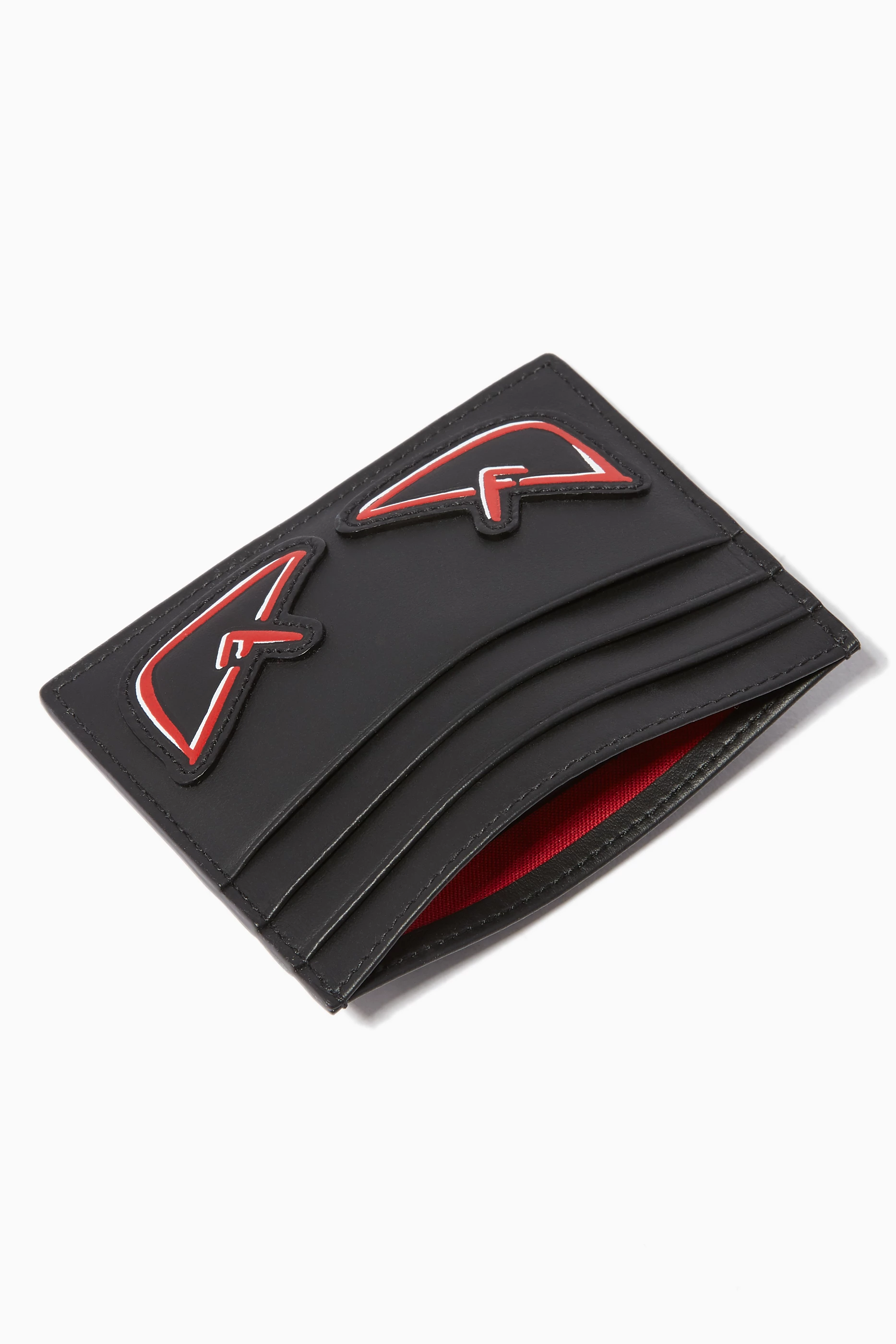 Buy Fendi Black Black Bag Bug Eyes Leather Card Holder For Men Online Ounass Saudi