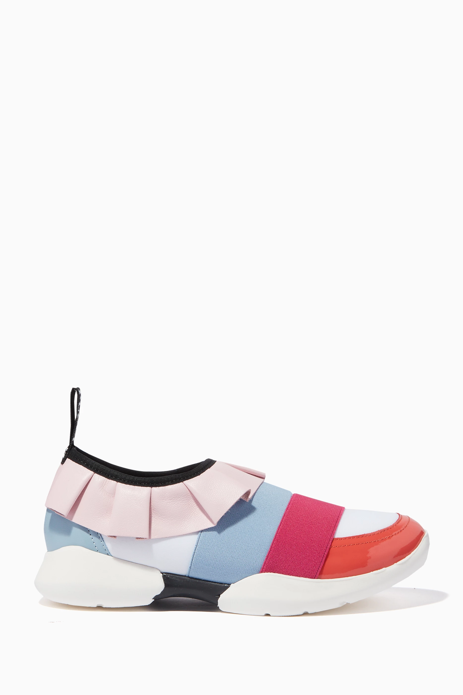Buy Emilio Pucci Blue Multi-Coloured Pin Ruffled Sneakers For
