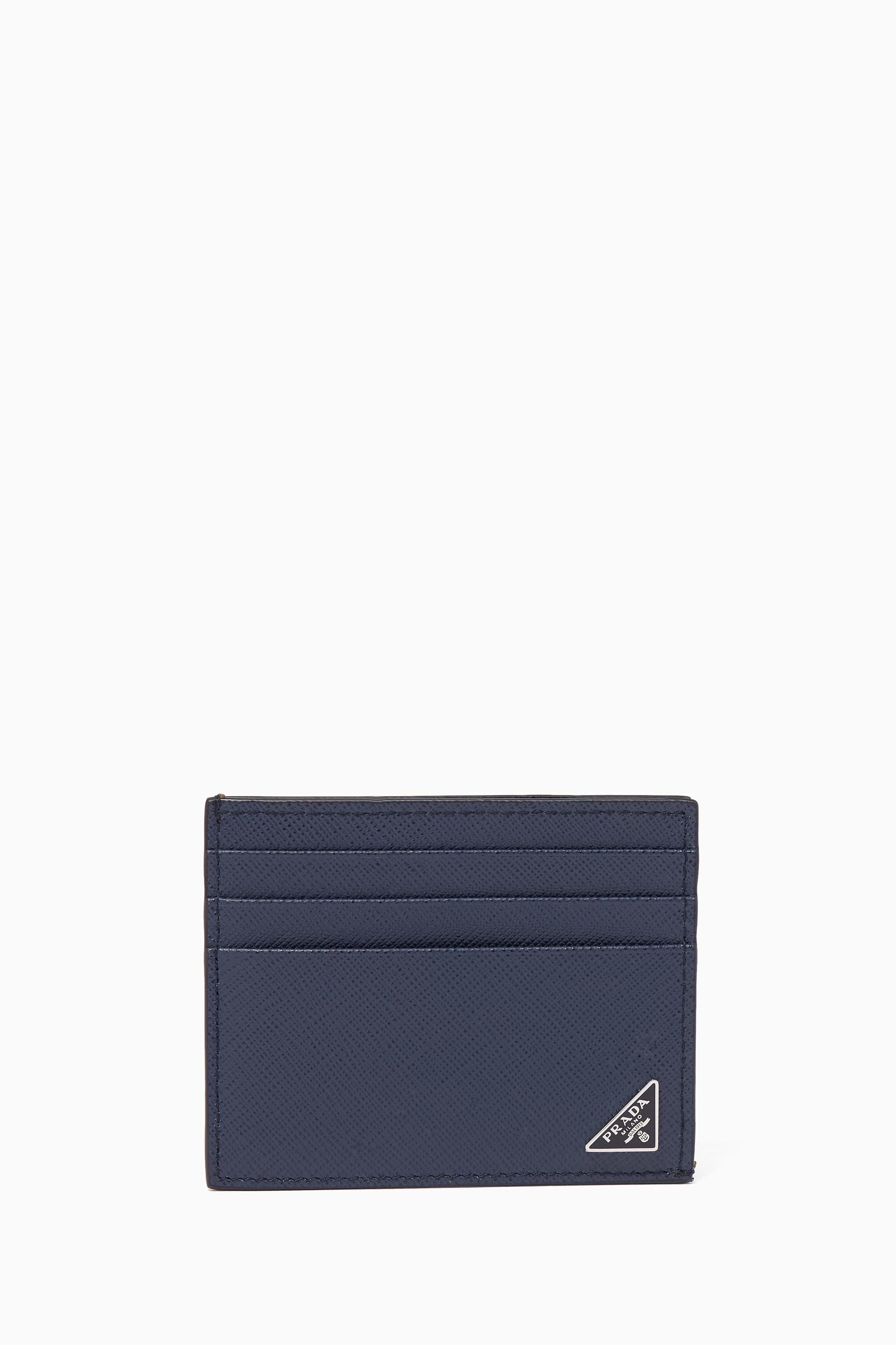 Saffiano leather card holder prada clearance