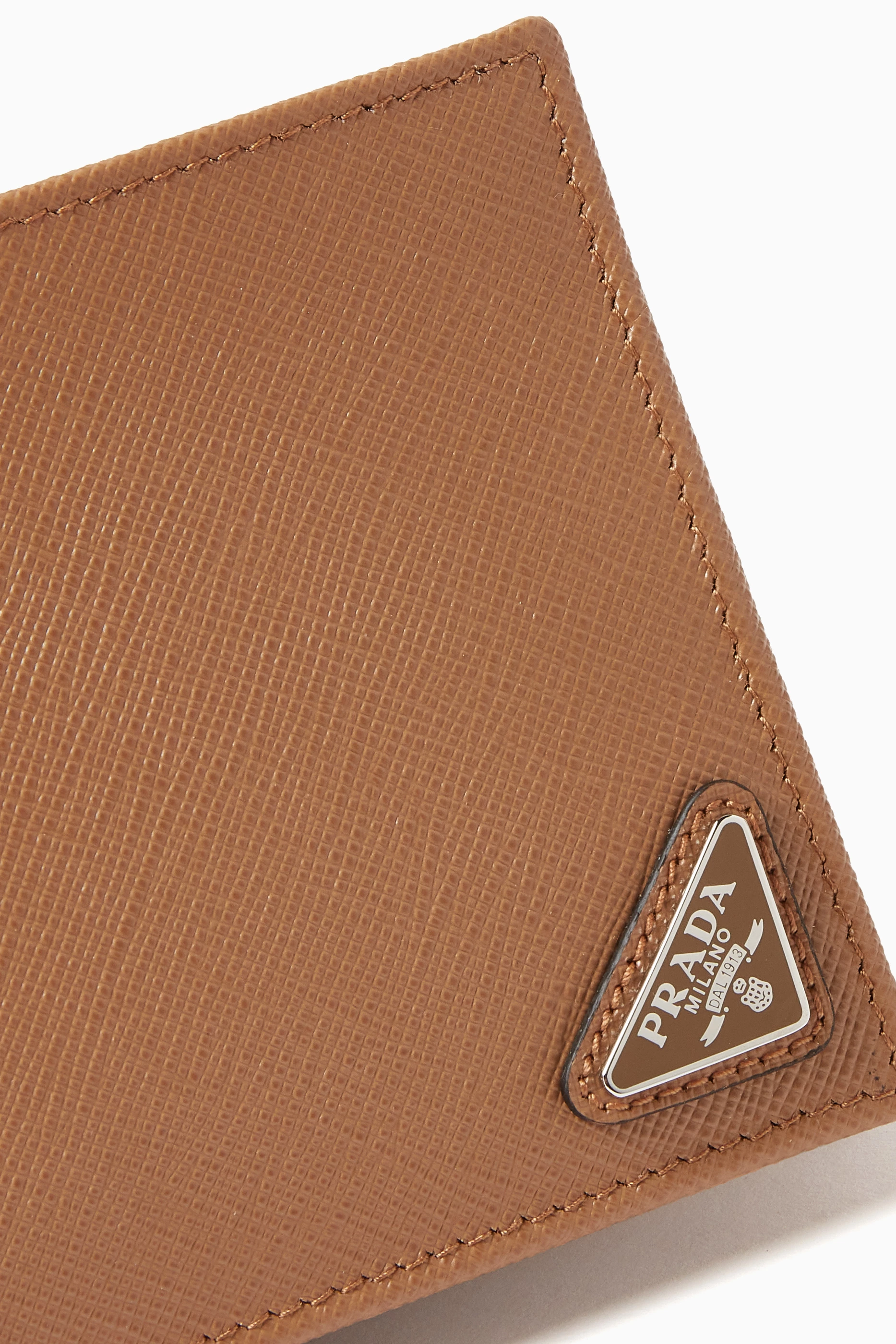 Buy Prada Neutral Triangle Logo BiFold Wallet in Saffiano Leather For Men Online Ounass Saudi