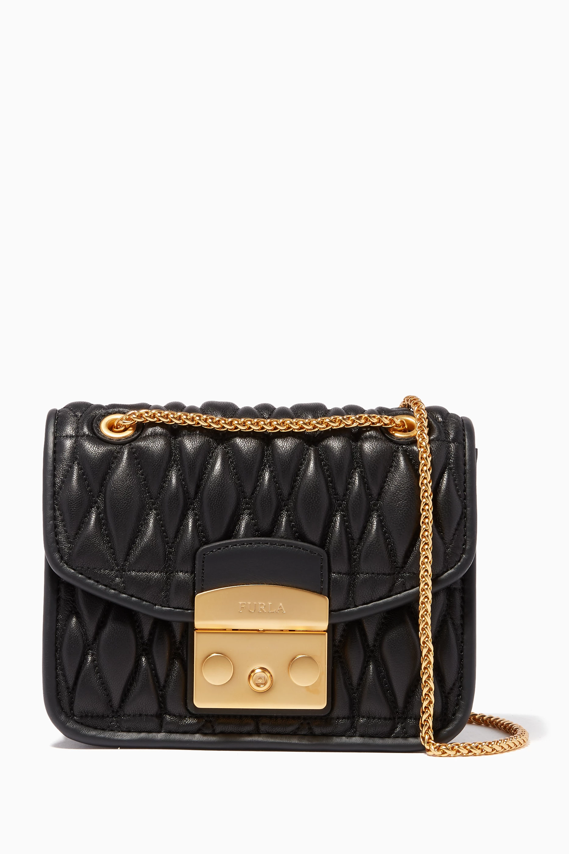 Buy Furla Black Onyx Black Quilted Metropolis Cometa Mini Cross Body Bag For Women Online Ounass Saudi