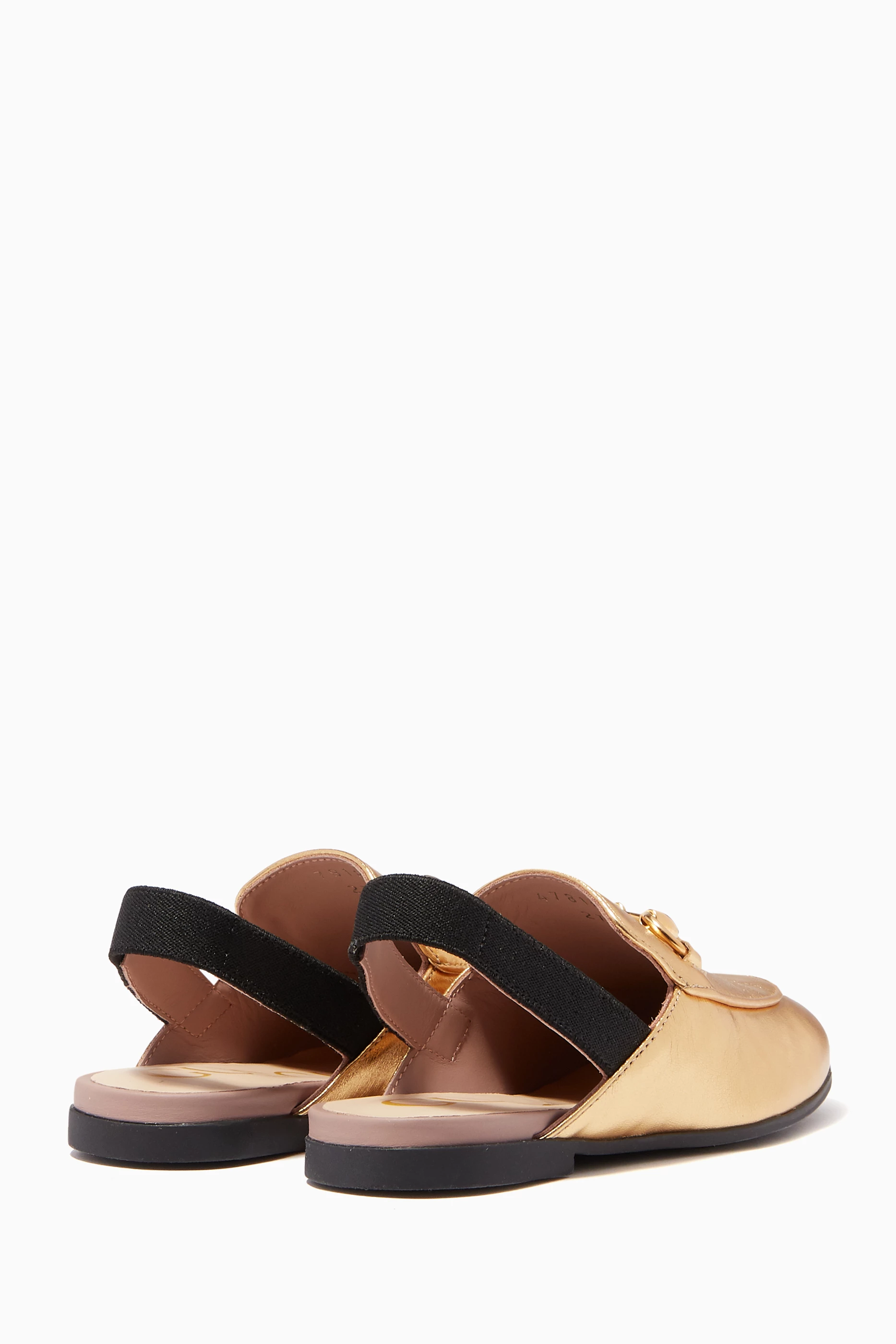 Buy Gucci Yellow Gold Princetown Leather Slippers For Girls Online Ounass Saudi