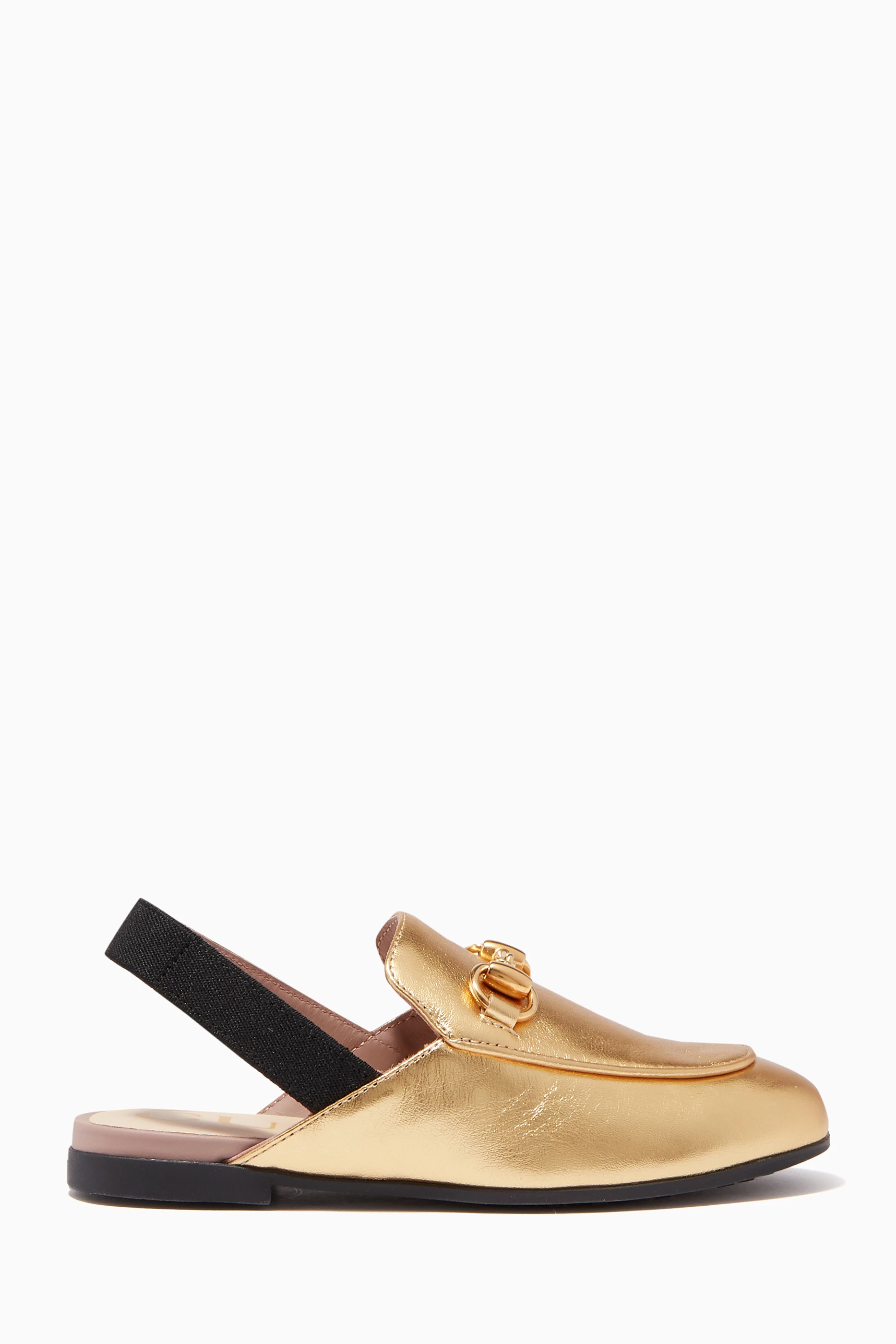 Buy Gucci Yellow Gold Princetown Leather Slippers For Girls Online Ounass Saudi