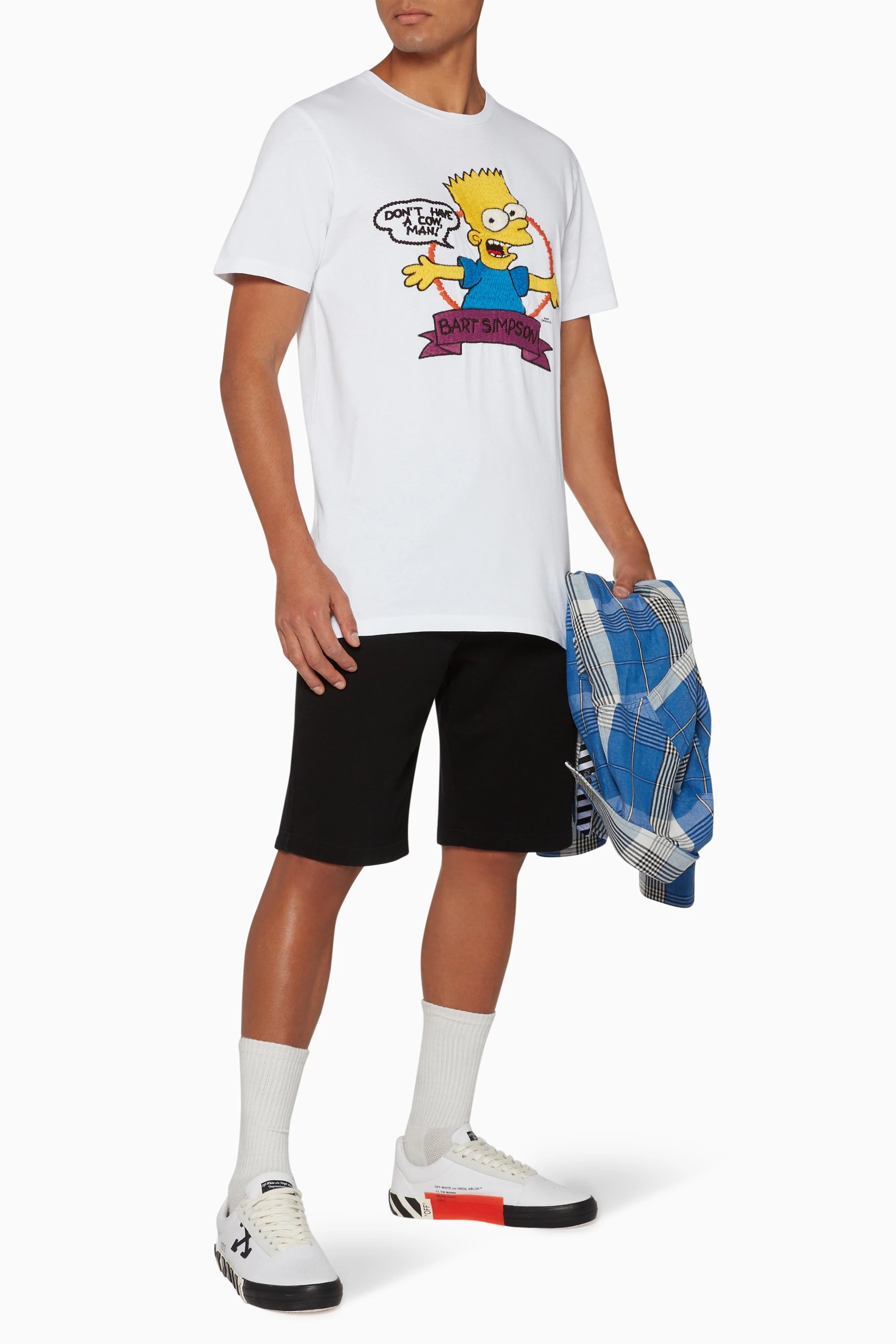 トップス Off-White 19SS Embroidered Bart Tee M Buy Off-White White Bart Simpson Embroidered T-Shirt For Men