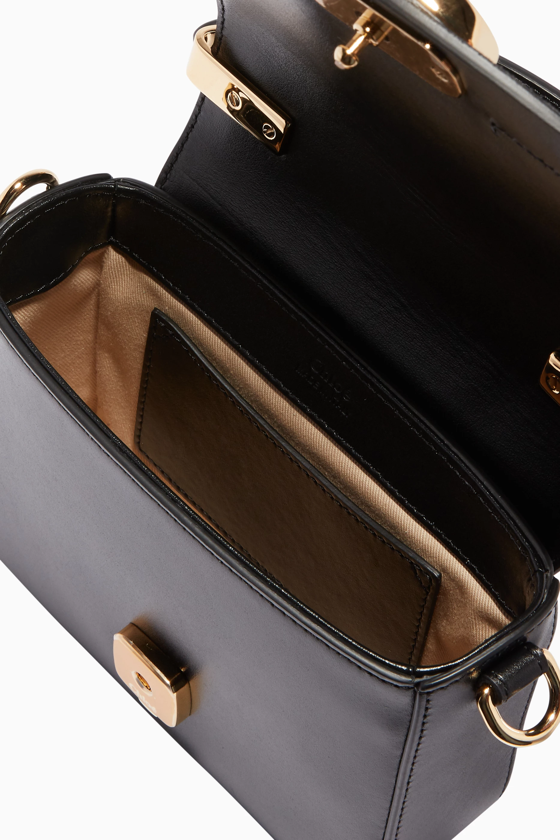 Buy Chloe Black Mini Chloe C Shiny Leather Shoulder Bag For Women Online Ounass Saudi
