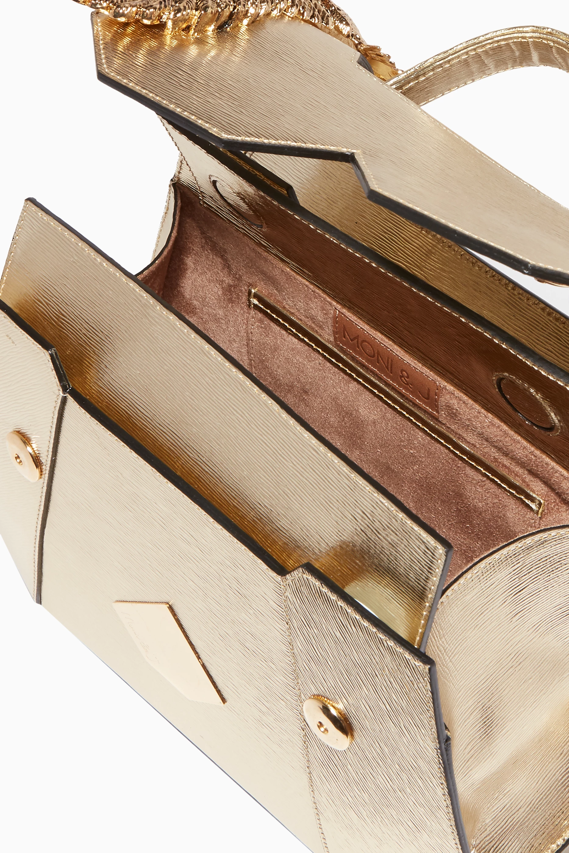 Metallic ribbon top handle bag 2025