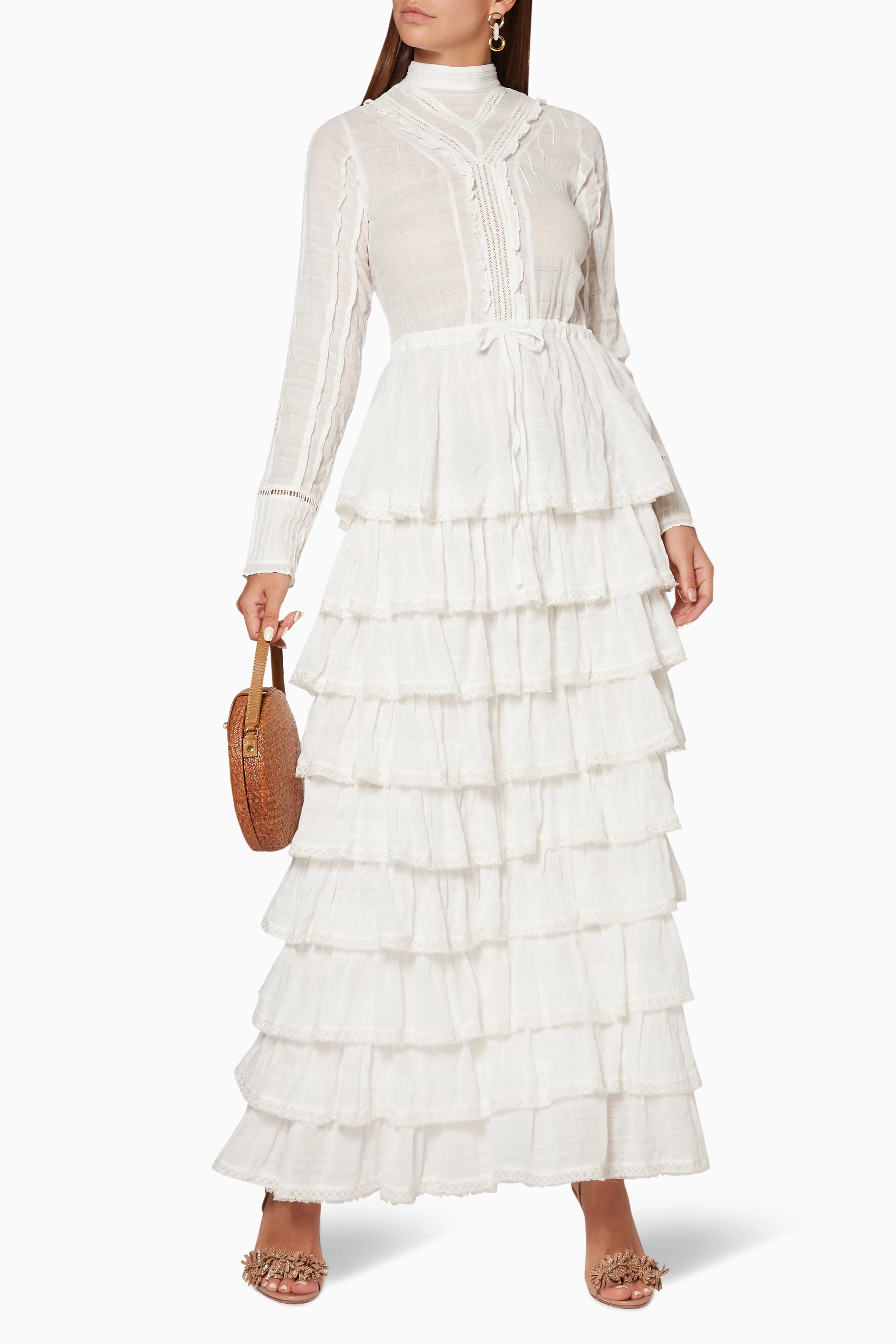 Sir the label lucille embroidered ruffle mini cheap