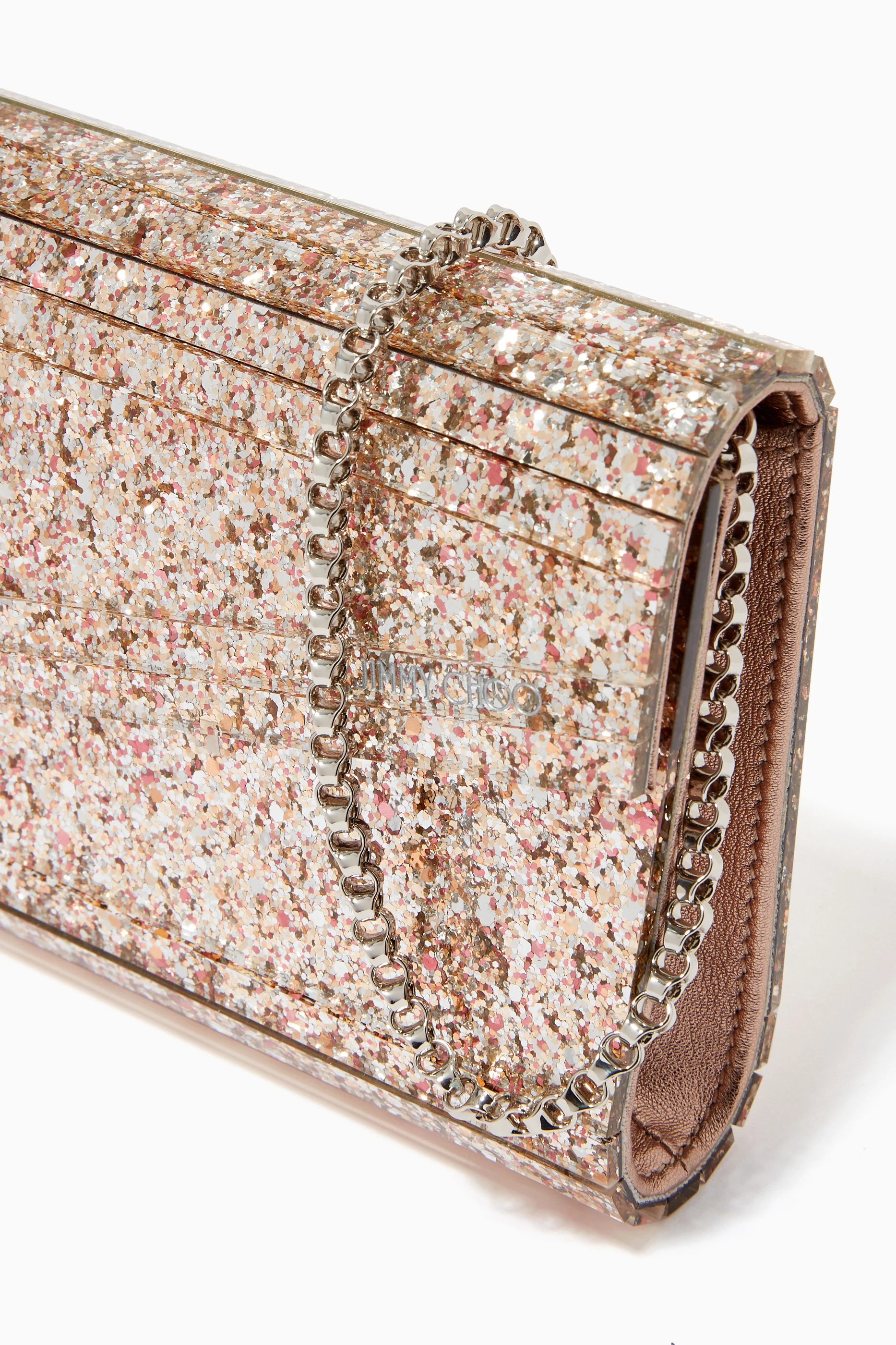 Buy Jimmy Choo Pink Candy Clutch Bag in Glitter Acrylic For Women Online Ounass Saudi