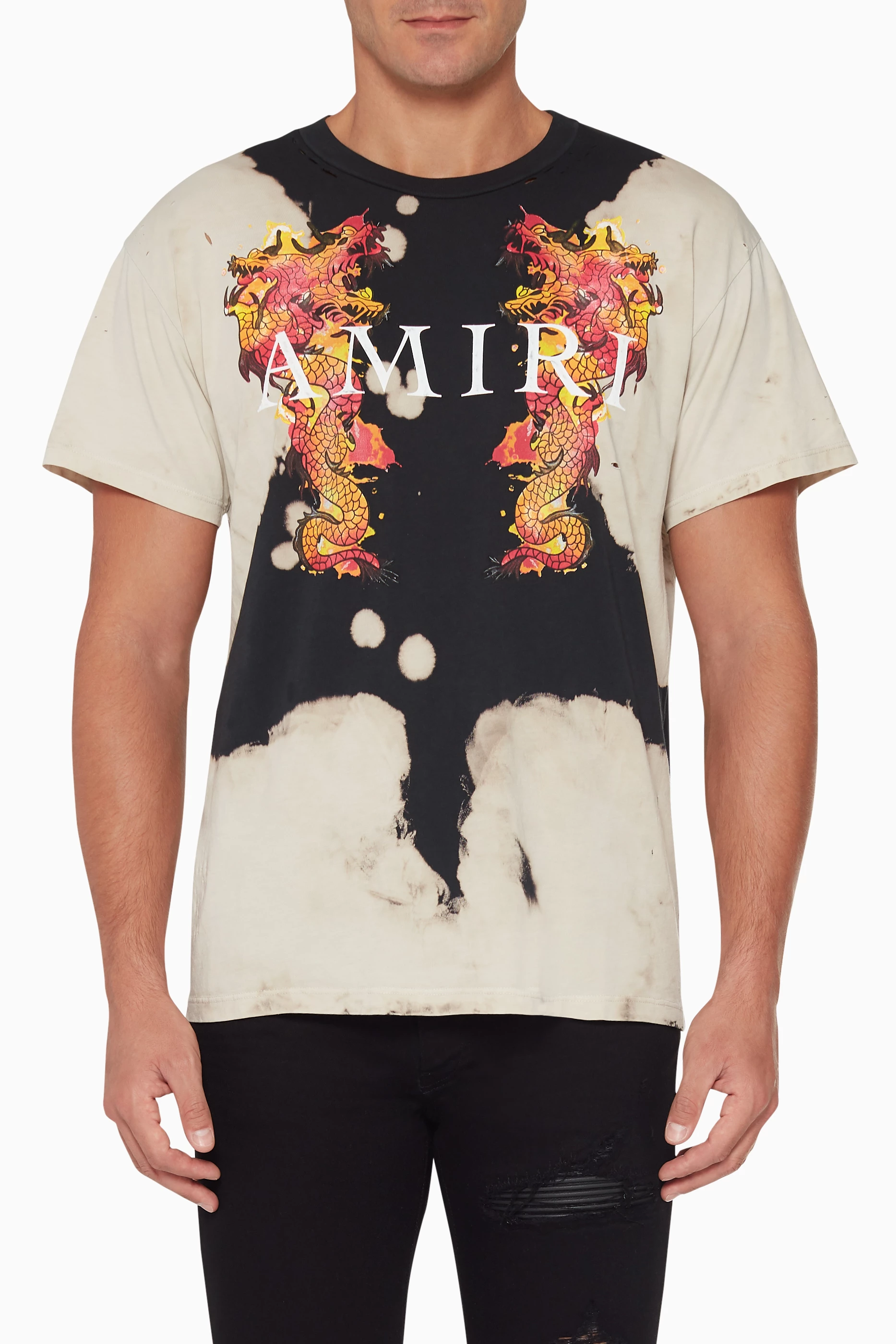 Buy Amiri Multicolour Watercolour Dragon T-Shirt For Men Online  
