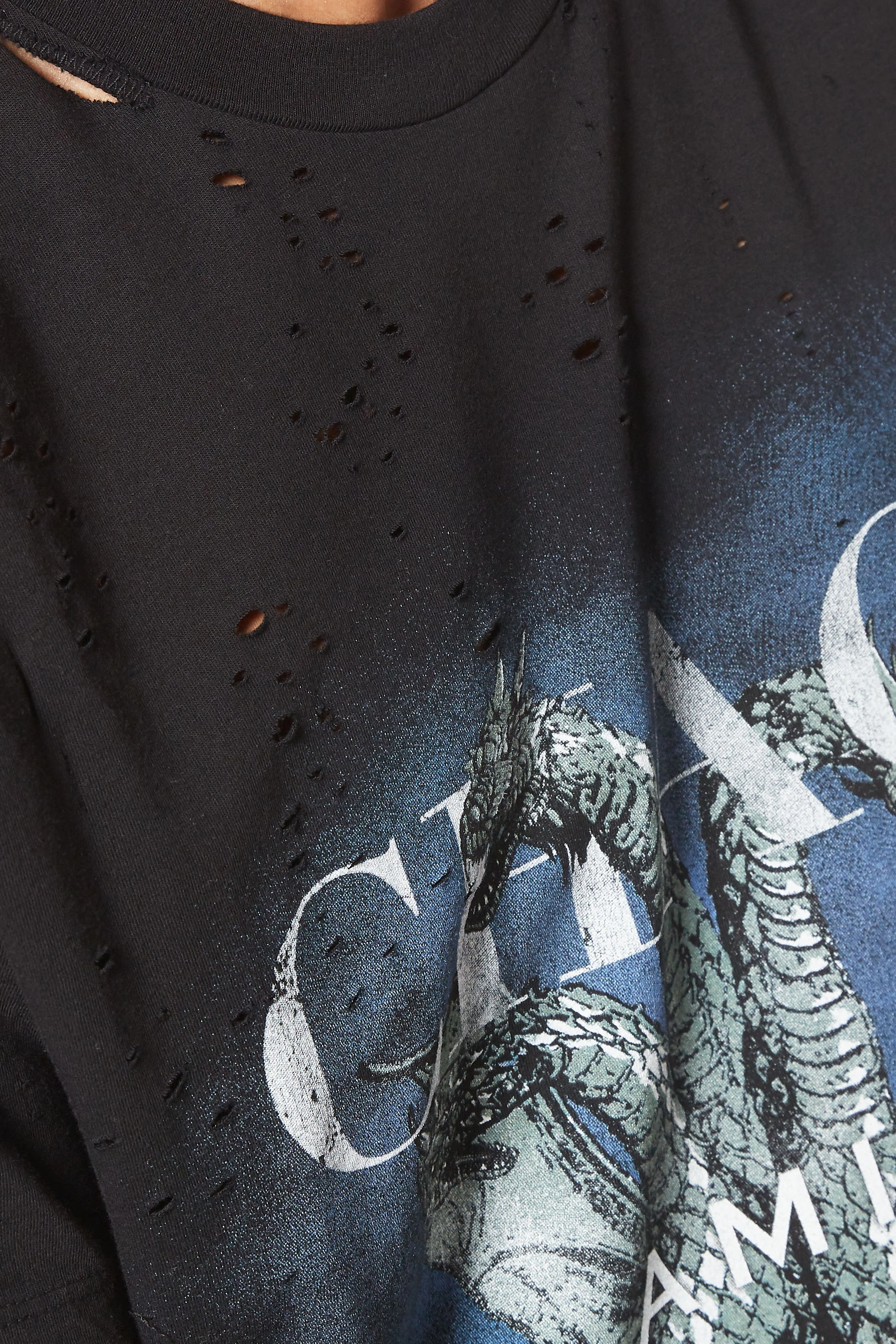 Buy Amiri Black Chaos City Dragon Print T shirt For Men Online Ounass Saudi
