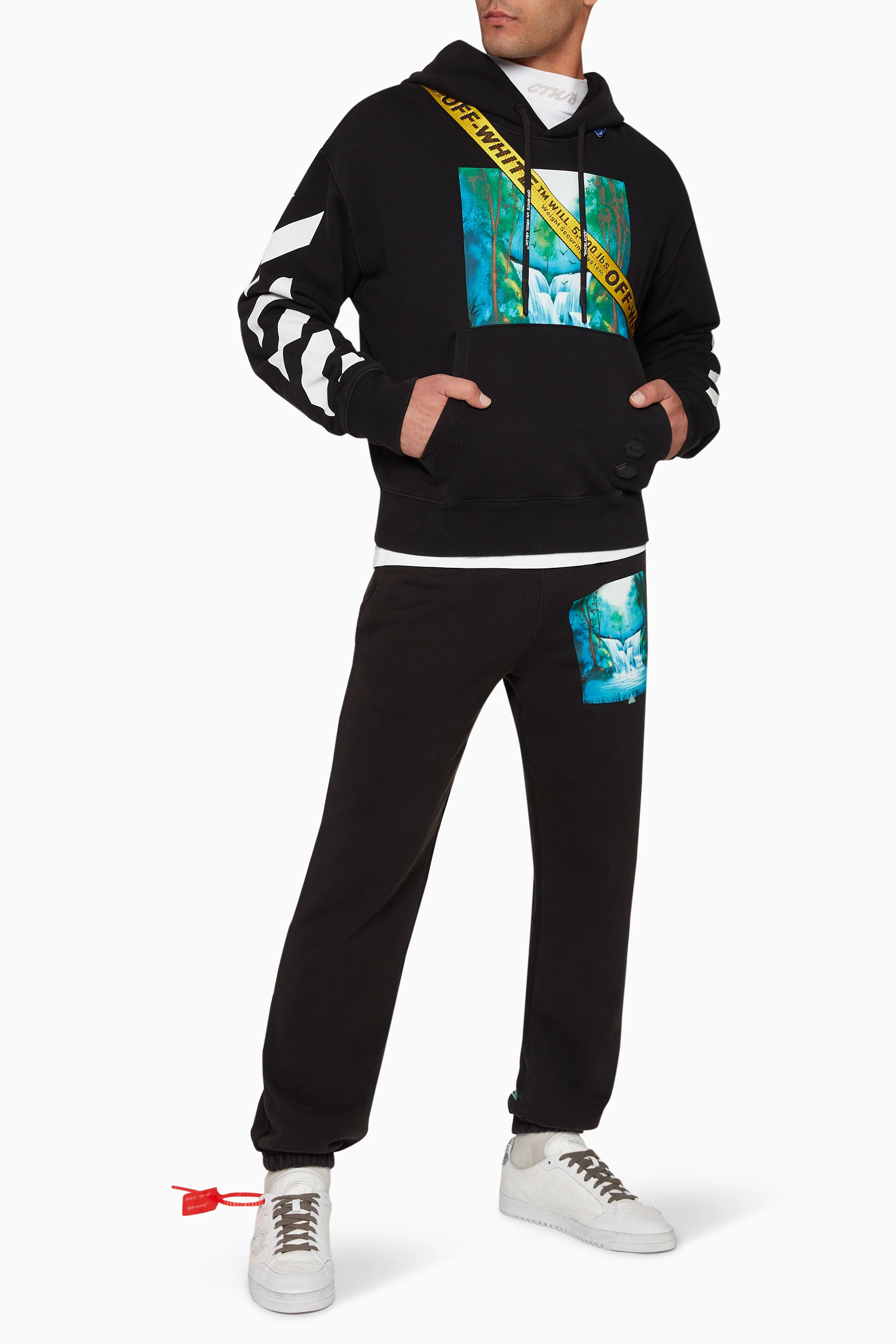 Buy Off White Black Diag Waterfall Cotton Hoodie For Men Online Ounass Saudi