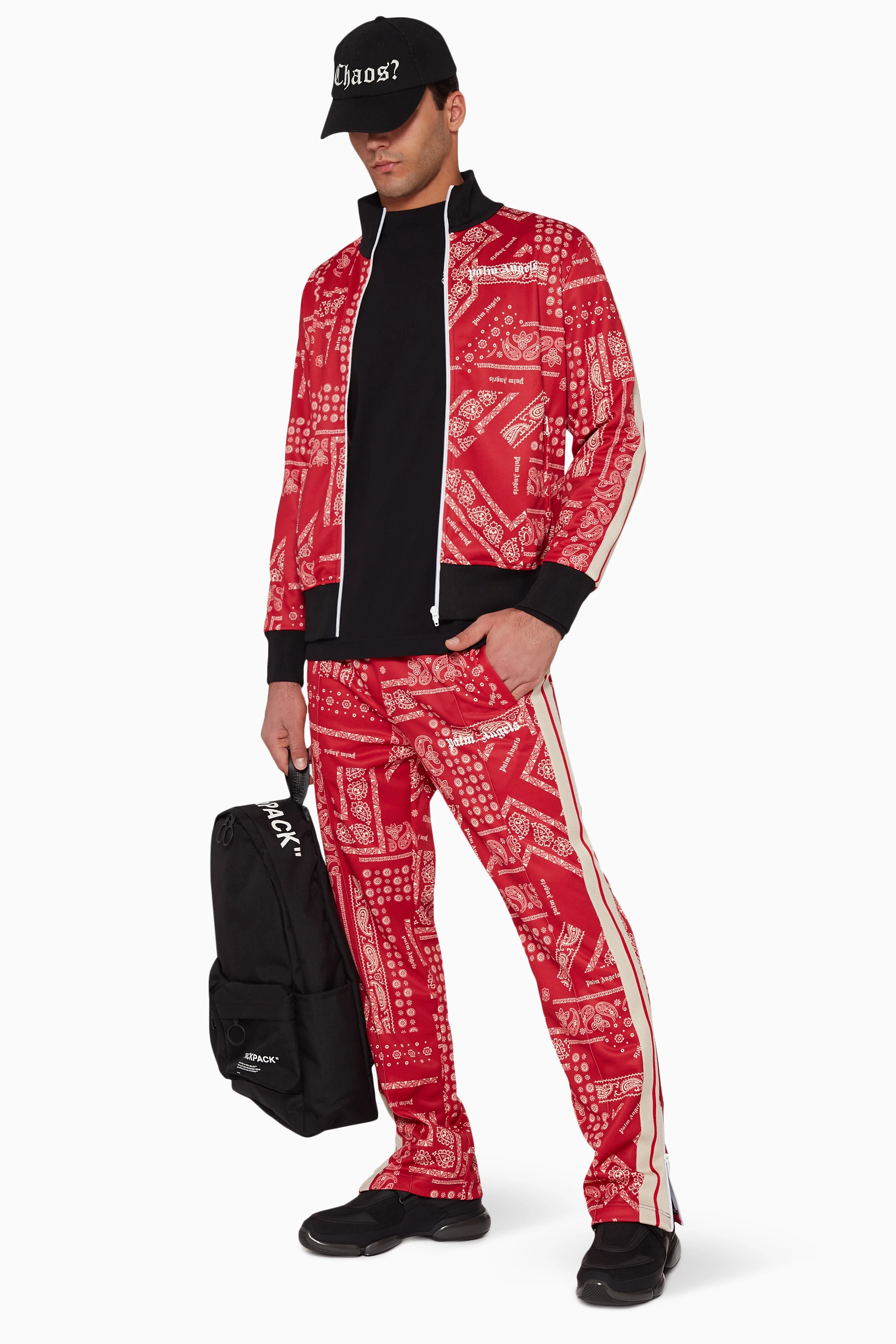 Buy Palm Angels Red Bandana Print Track Jacket For Men Online Ounass Saudi