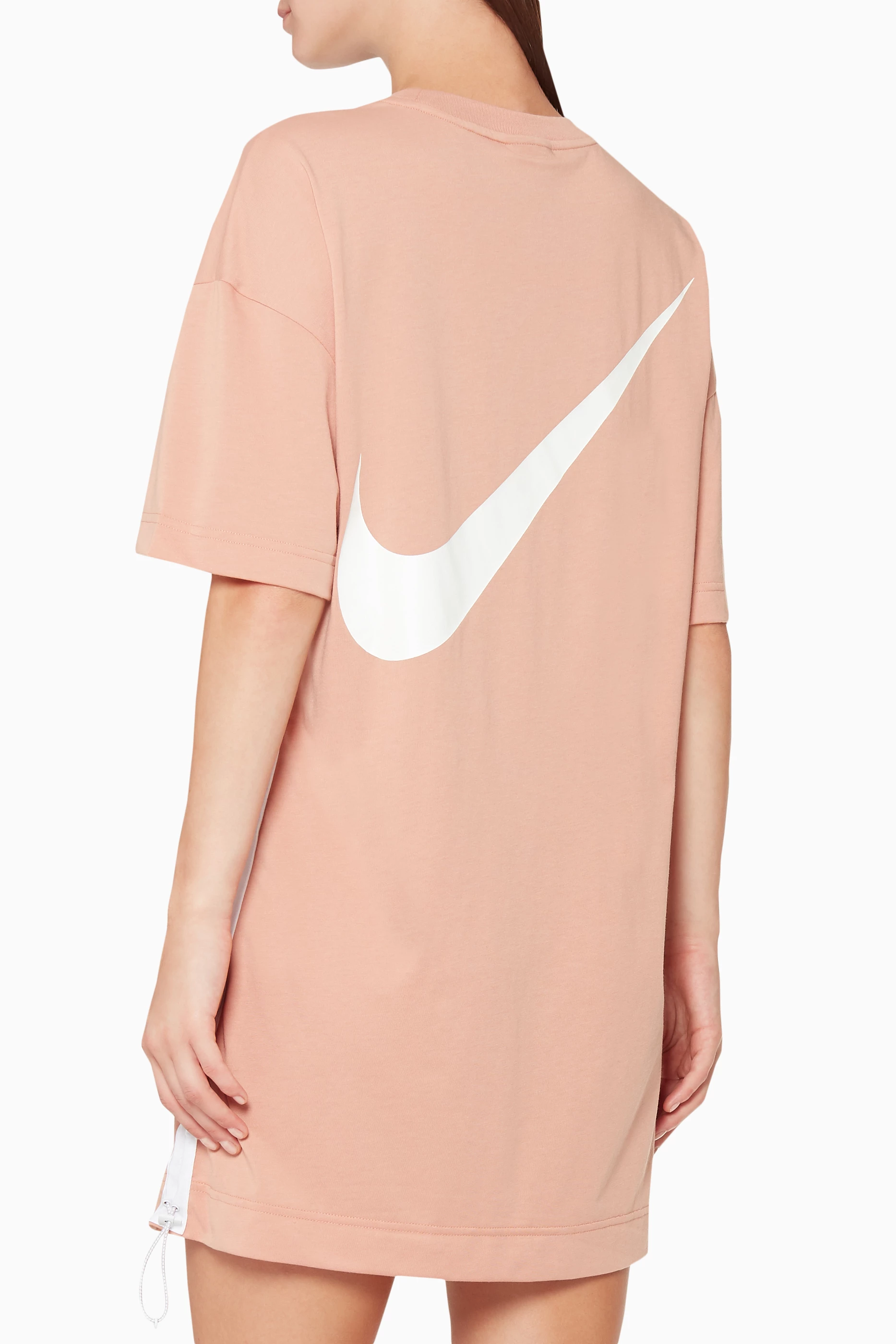 Buy Nike Pink Logo Print T Shirt Dress For Women Online Ounass Saudi