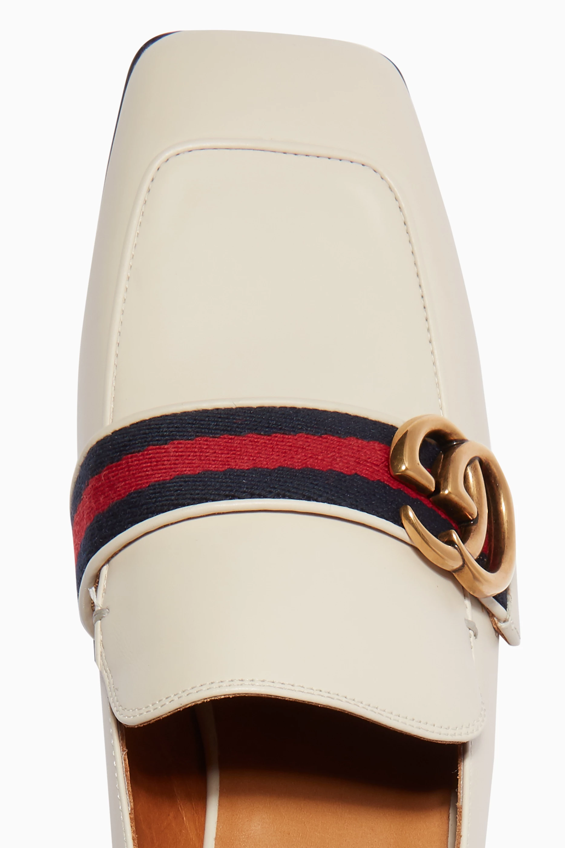 Buy Gucci White Peyton Pearl Heel Loafers For Women Online Ounass Saudi
