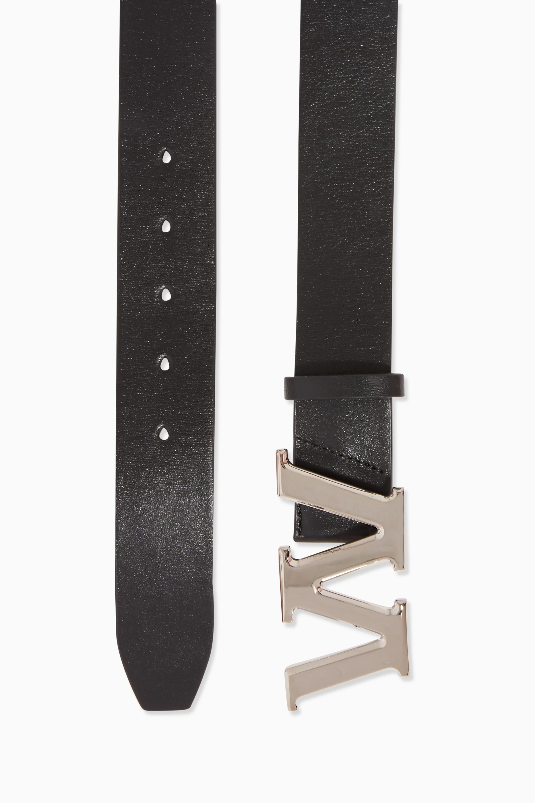Buy Alexander Wang Black Metal Logo Textured Belt For Women Online