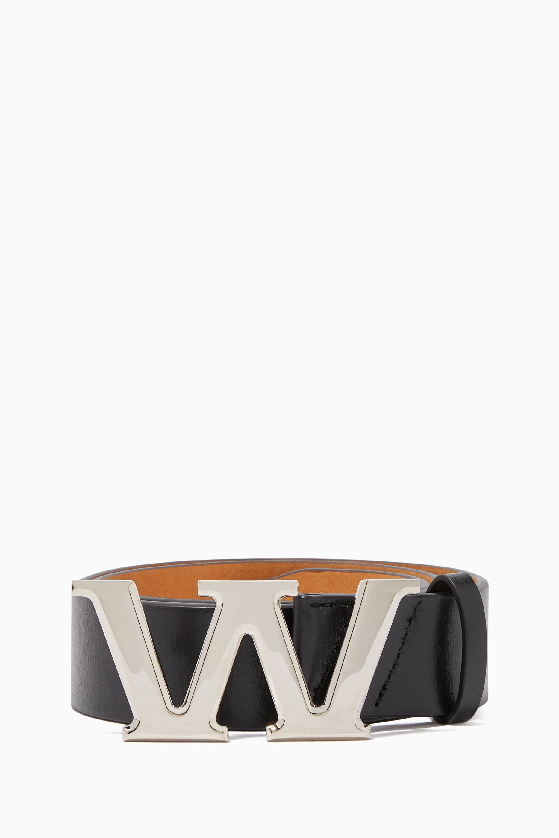 Buy Alexander Wang Black Metal Logo Textured Belt For Women Online Ounass Saudi