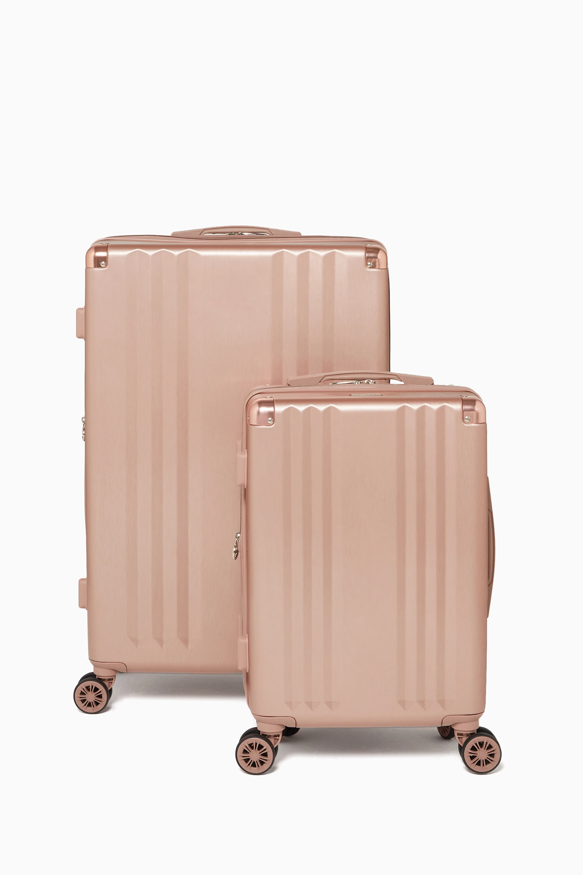 Buy Calpak Rose Gold Ambeur Two Piece Luggage Set For Women Online Ounass Saudi