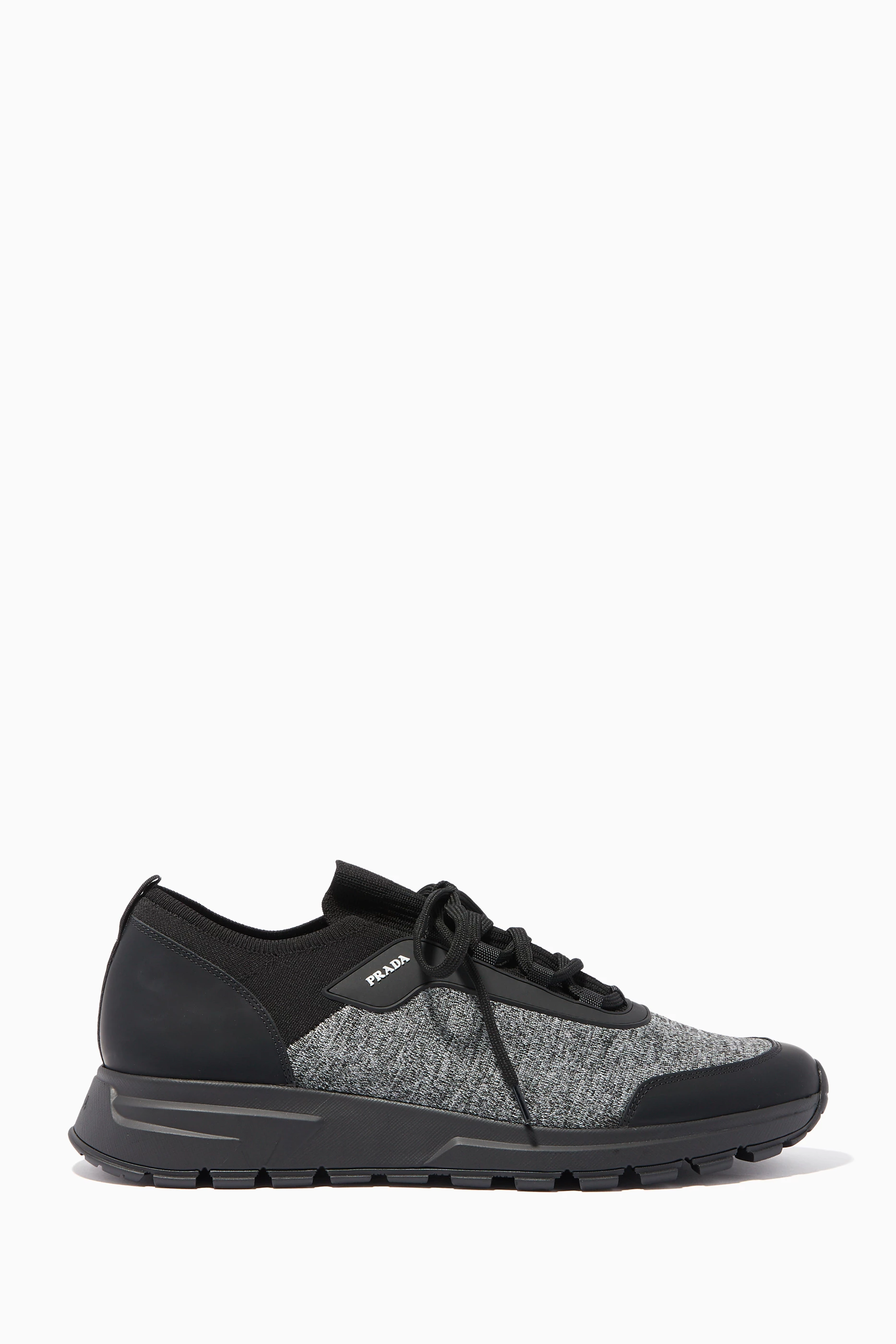 Buy Prada Grey Prax 01 Knitted Mesh Sneakers For Men Online Ounass Saudi