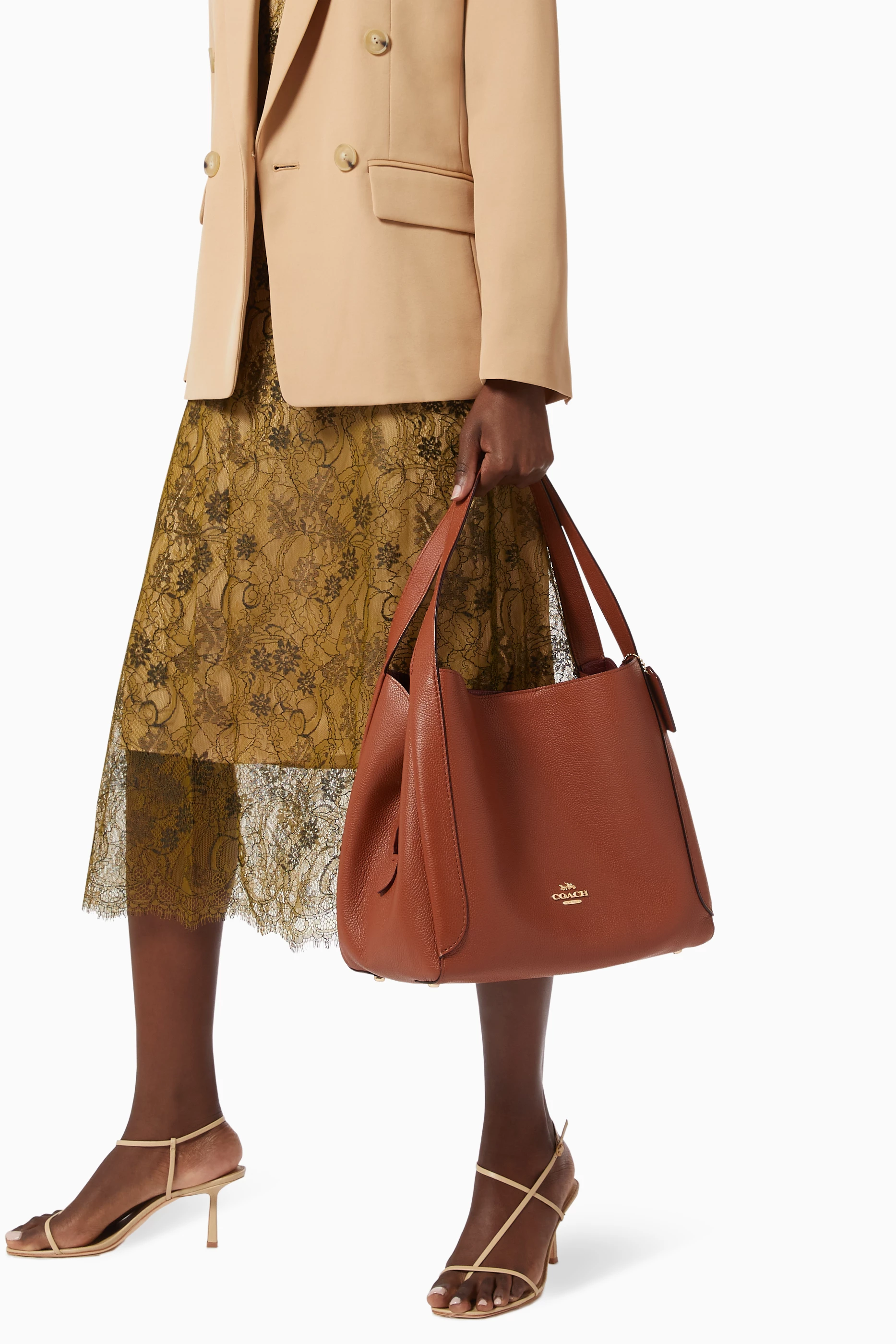 Buy Coach Brown Hadley Hobo Bag in Pebble Leather For Women Online