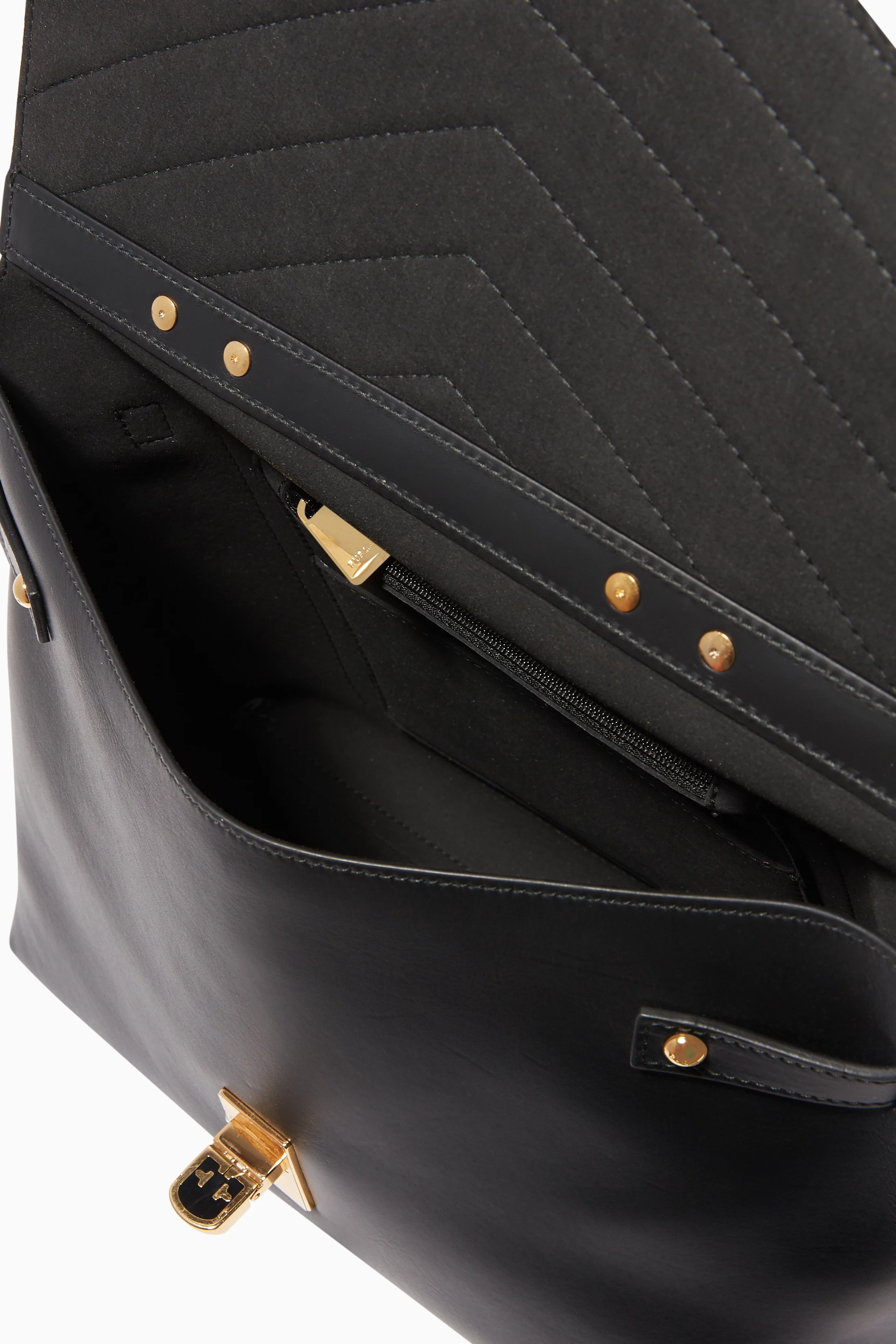 Buy Furla Black Tortona Leather Top Handle Bag For Women Online Ounass Saudi