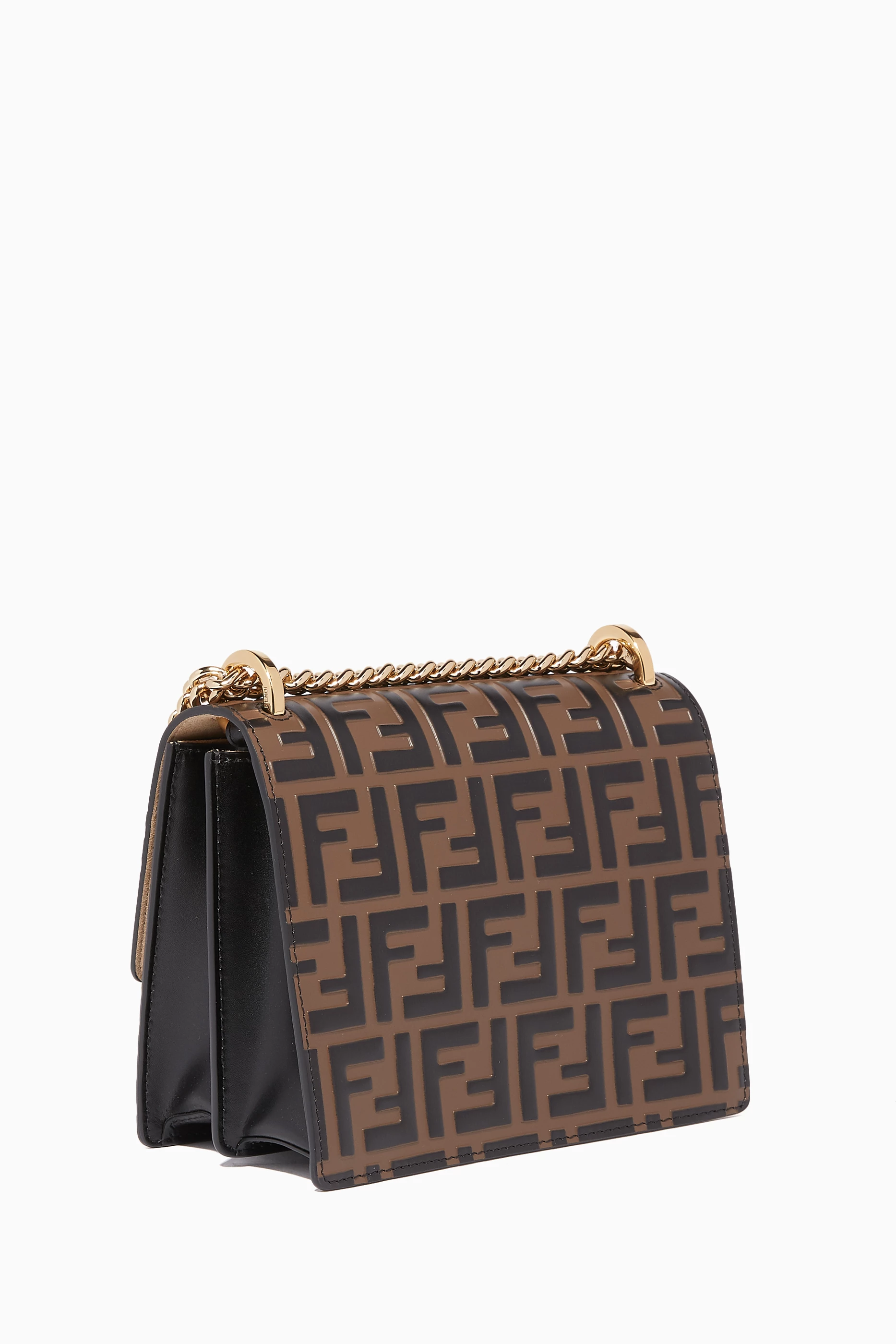 Buy Fendi Brown Small Kan U FF Leather Shoulder Bag For Women Online Ounass Saudi