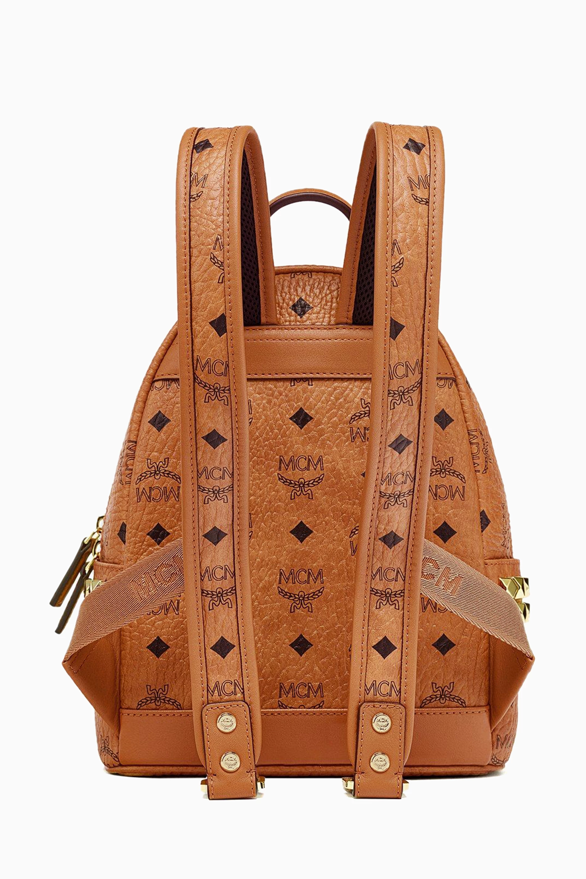 Buy MCM Brown Stark Side Studs Backpack in Visetos For Women Online Ounass Saudi