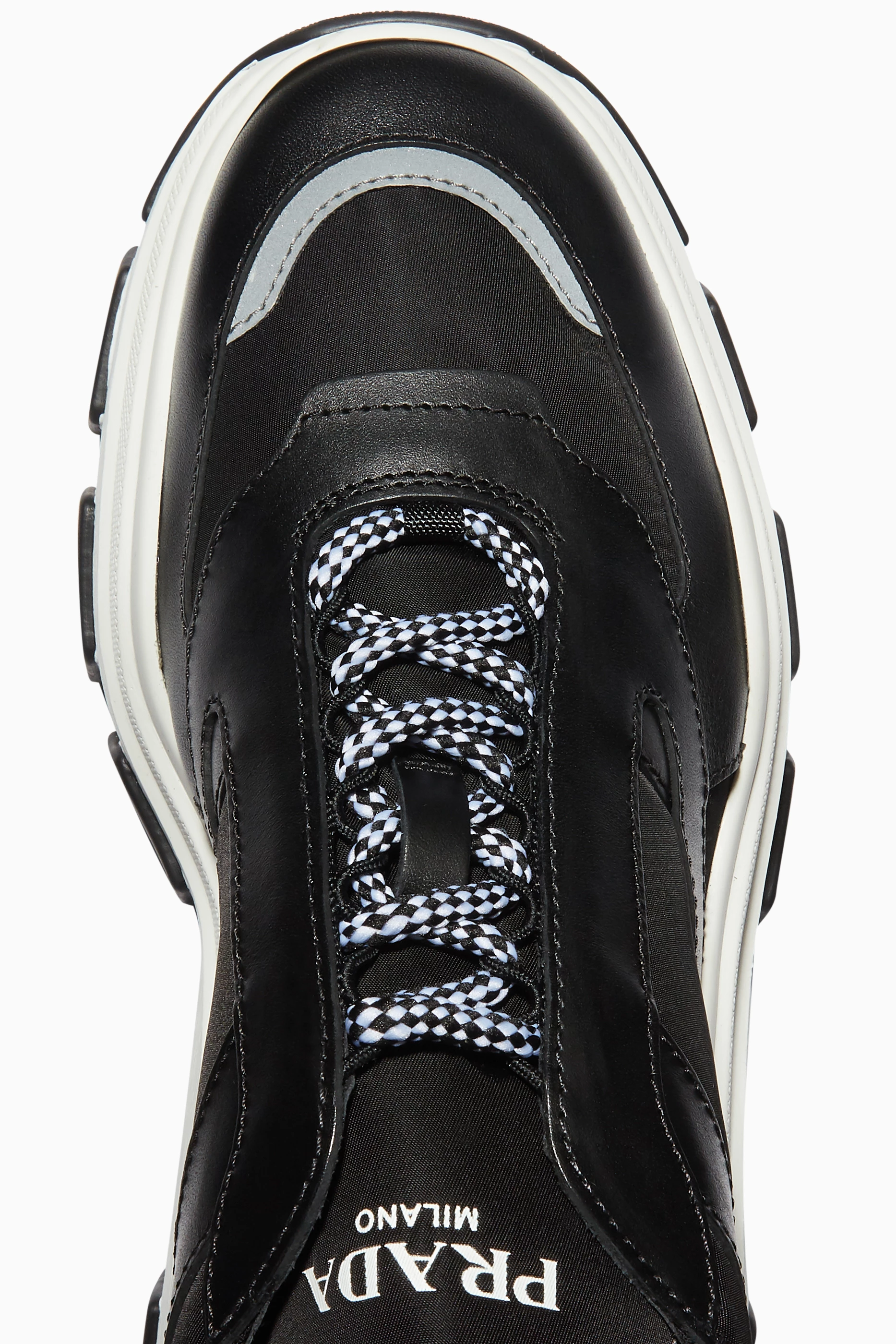 Buy Prada Black Pegasus Leather Nylon Sneakers For Men Online Ounass Saudi