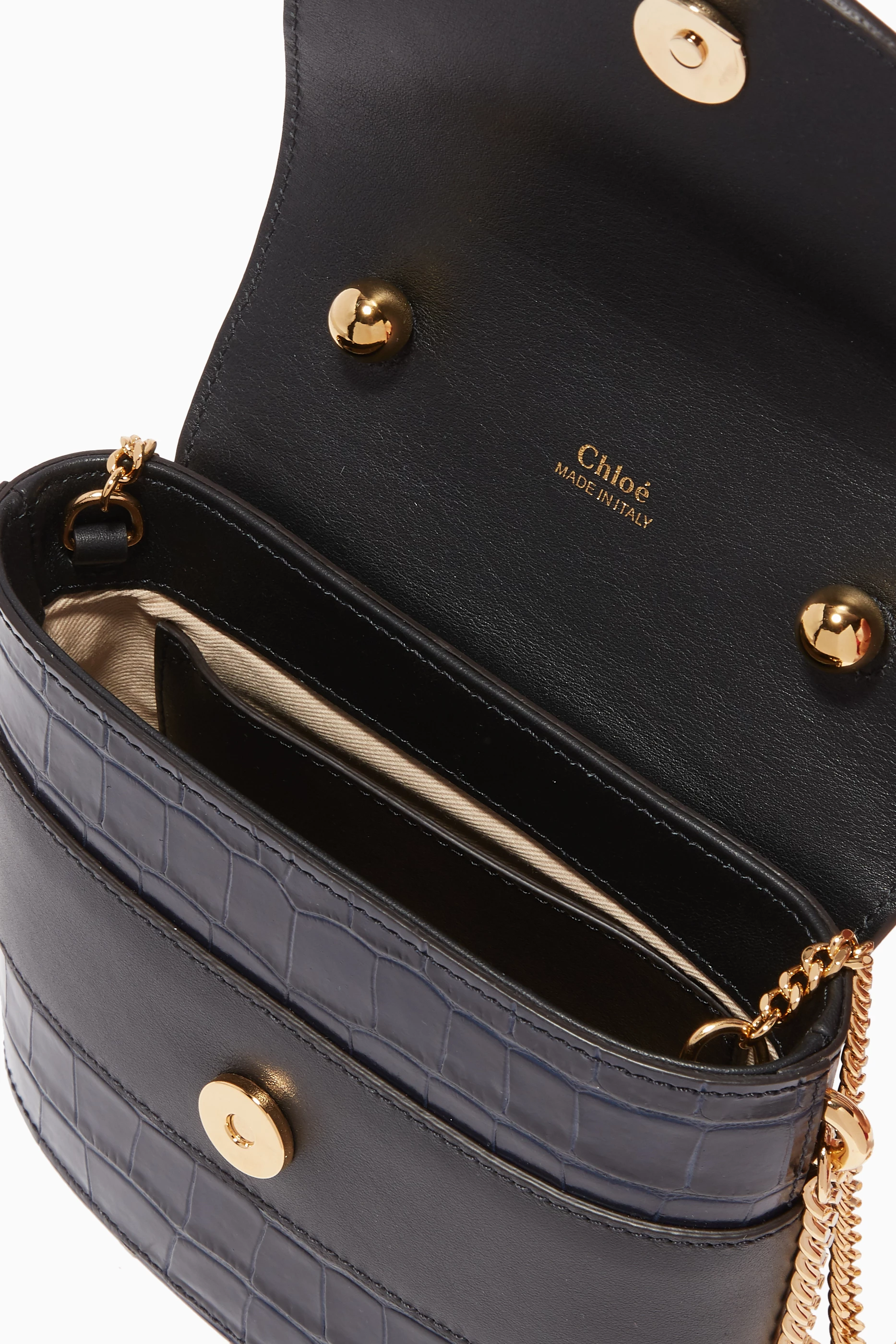 Buy Chloe Blue Small Aby Padlock Leather Bag For Women Online Ounass Saudi