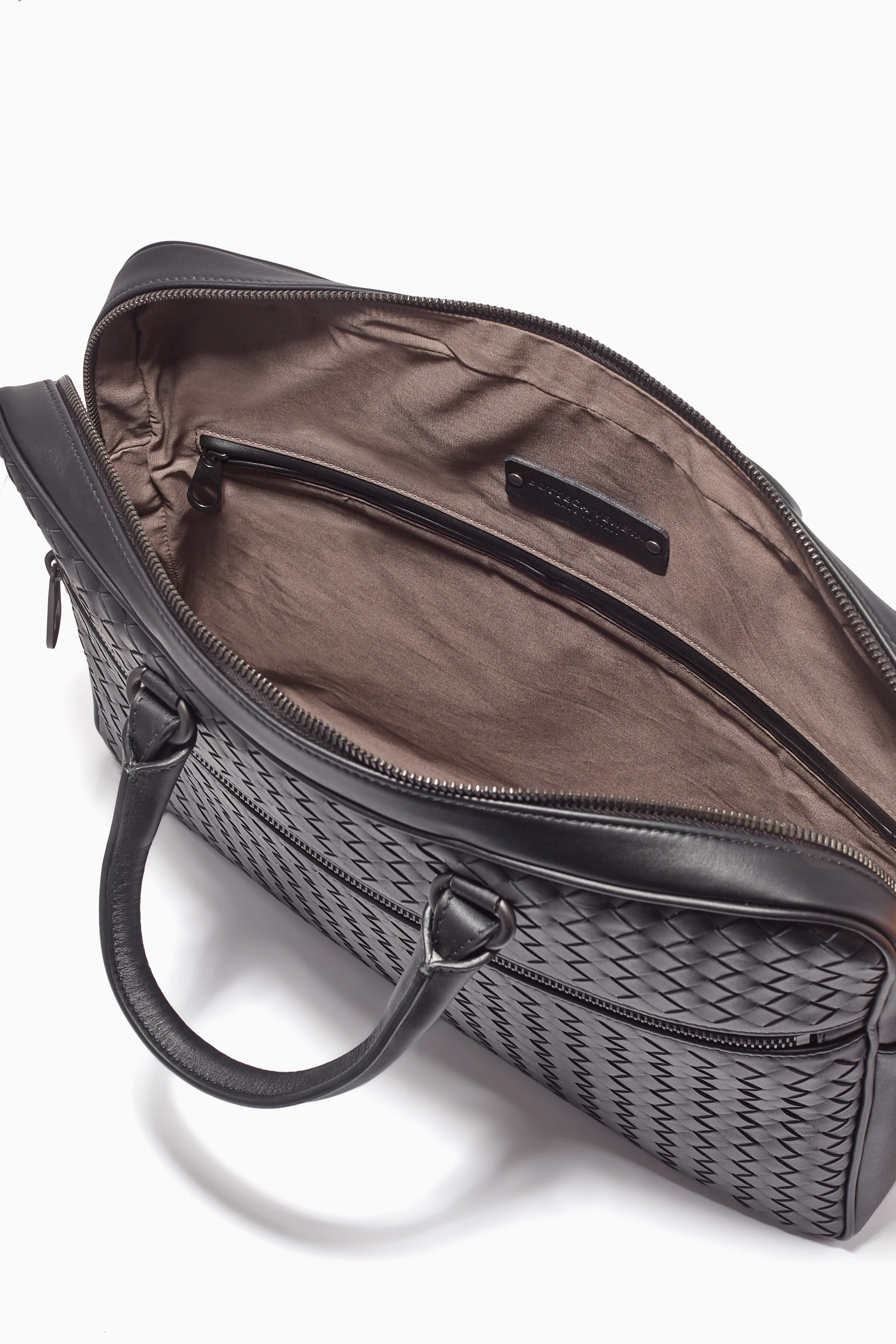 Buy Bottega Veneta Black Intrecciato Leather Briefcase For Men Online Ounass Saudi