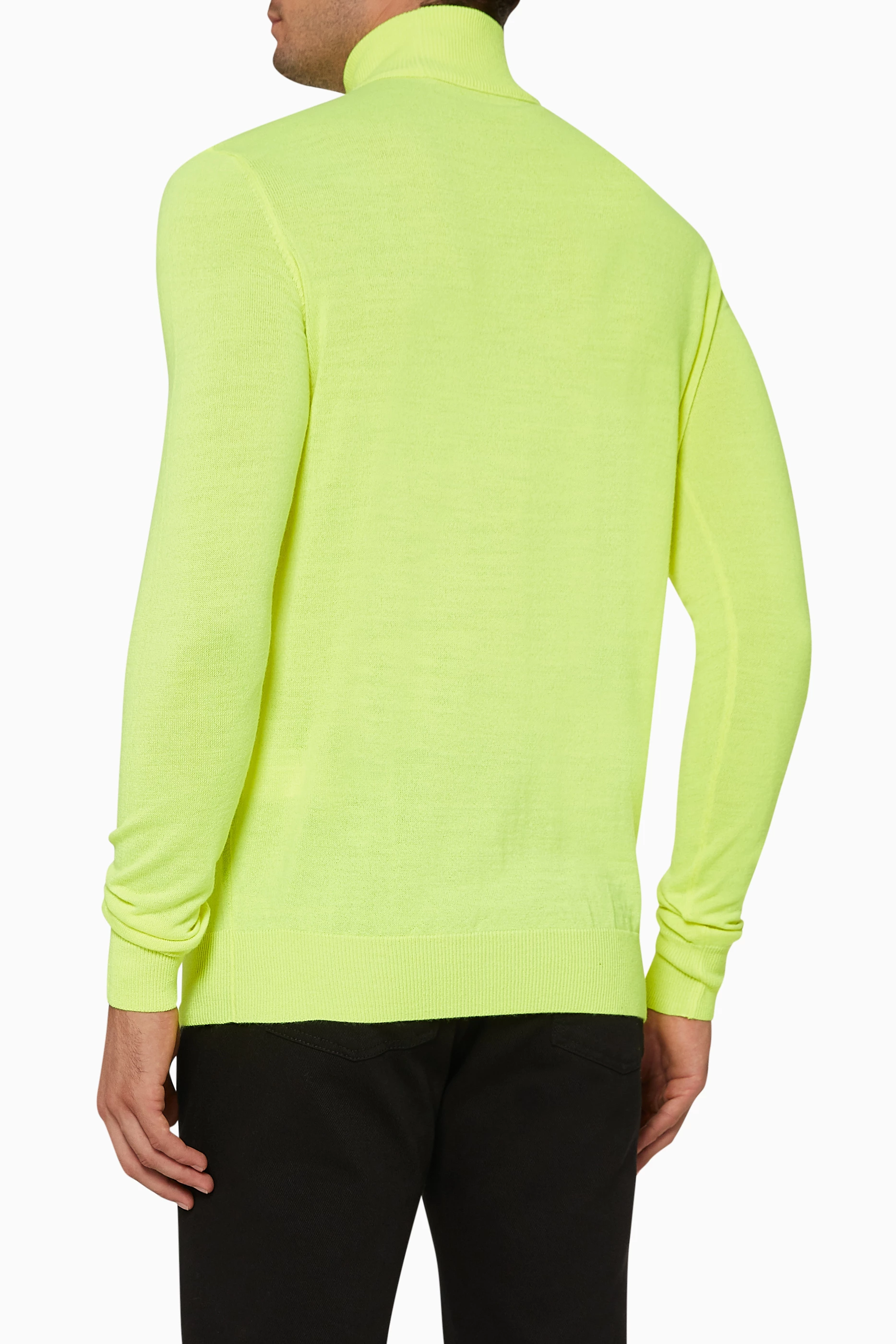 Buy MSGM Yellow Logo Embroidered Neon Turtleneck Top For Men Online Ounass Saudi