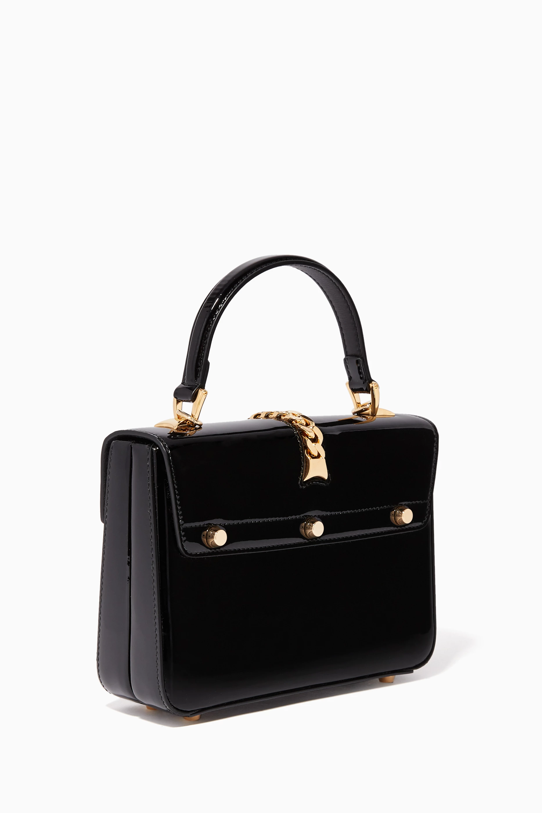 Sylvie 1969 patent leather mini top handle bag discount