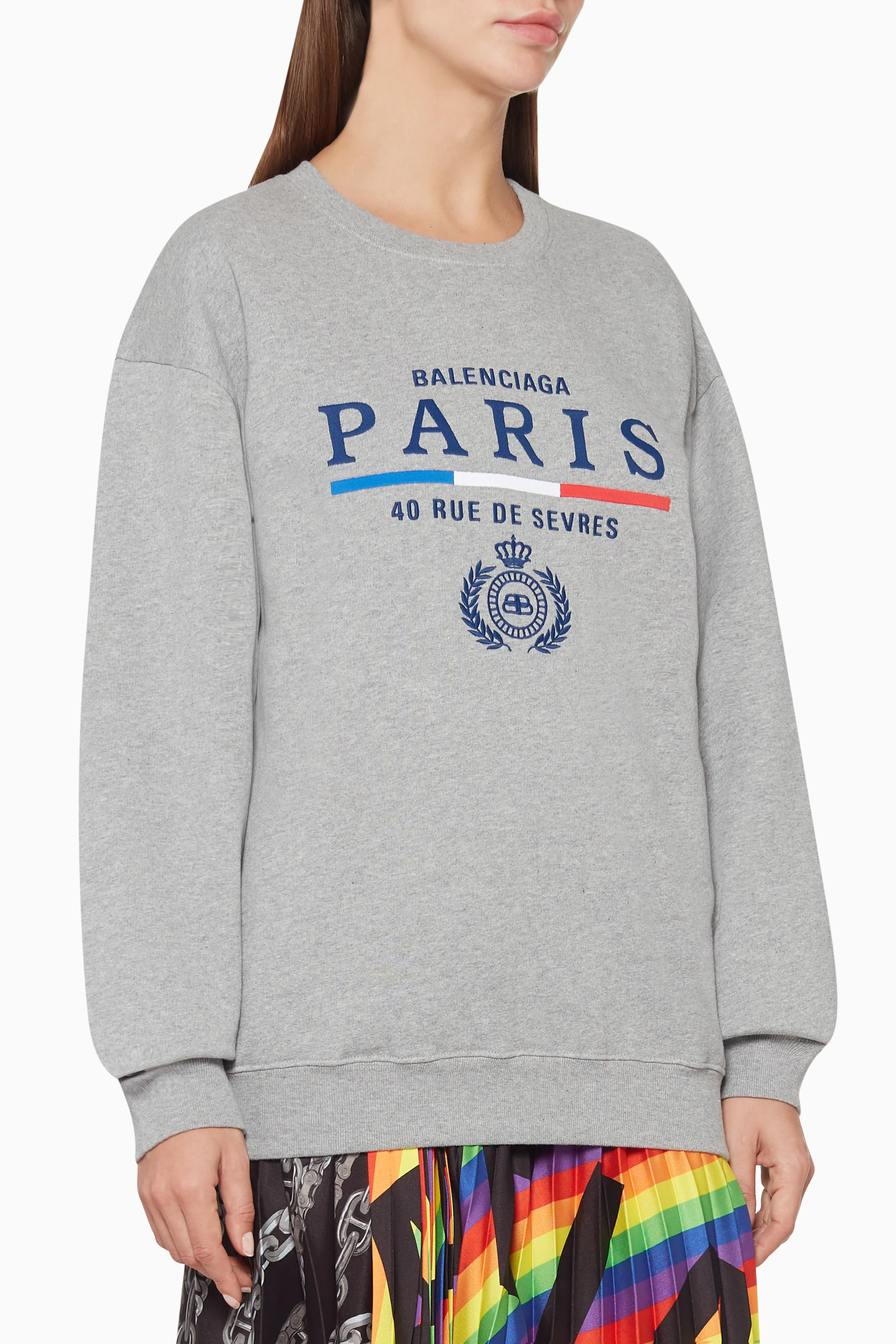 Crew Neck Sweat Balenciaga Paris CITY Paris Sweatshirt Black