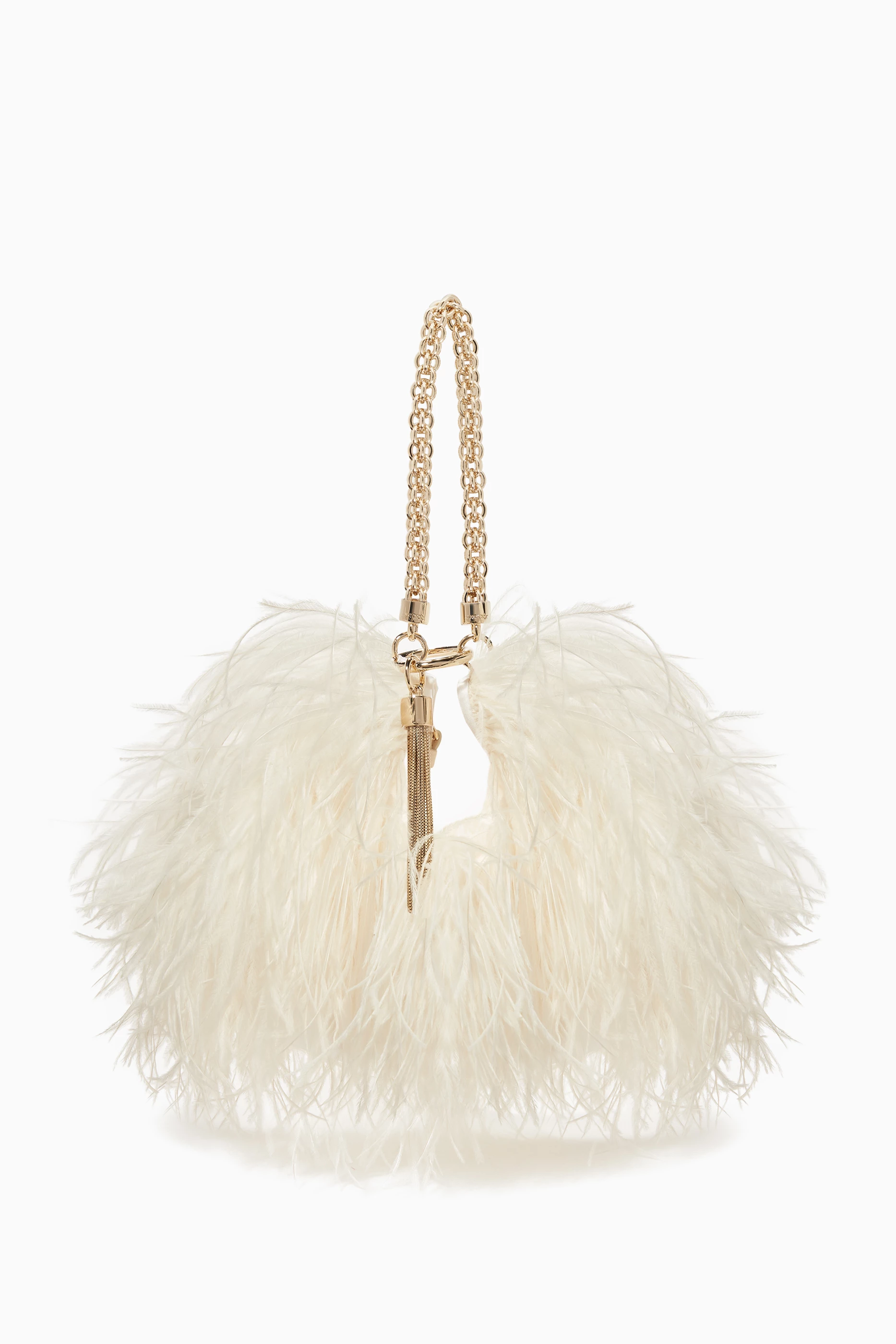 Buy Jimmy Choo Neutral Callie Ostrich Feather Clutch Bag For Women Online Ounass Saudi