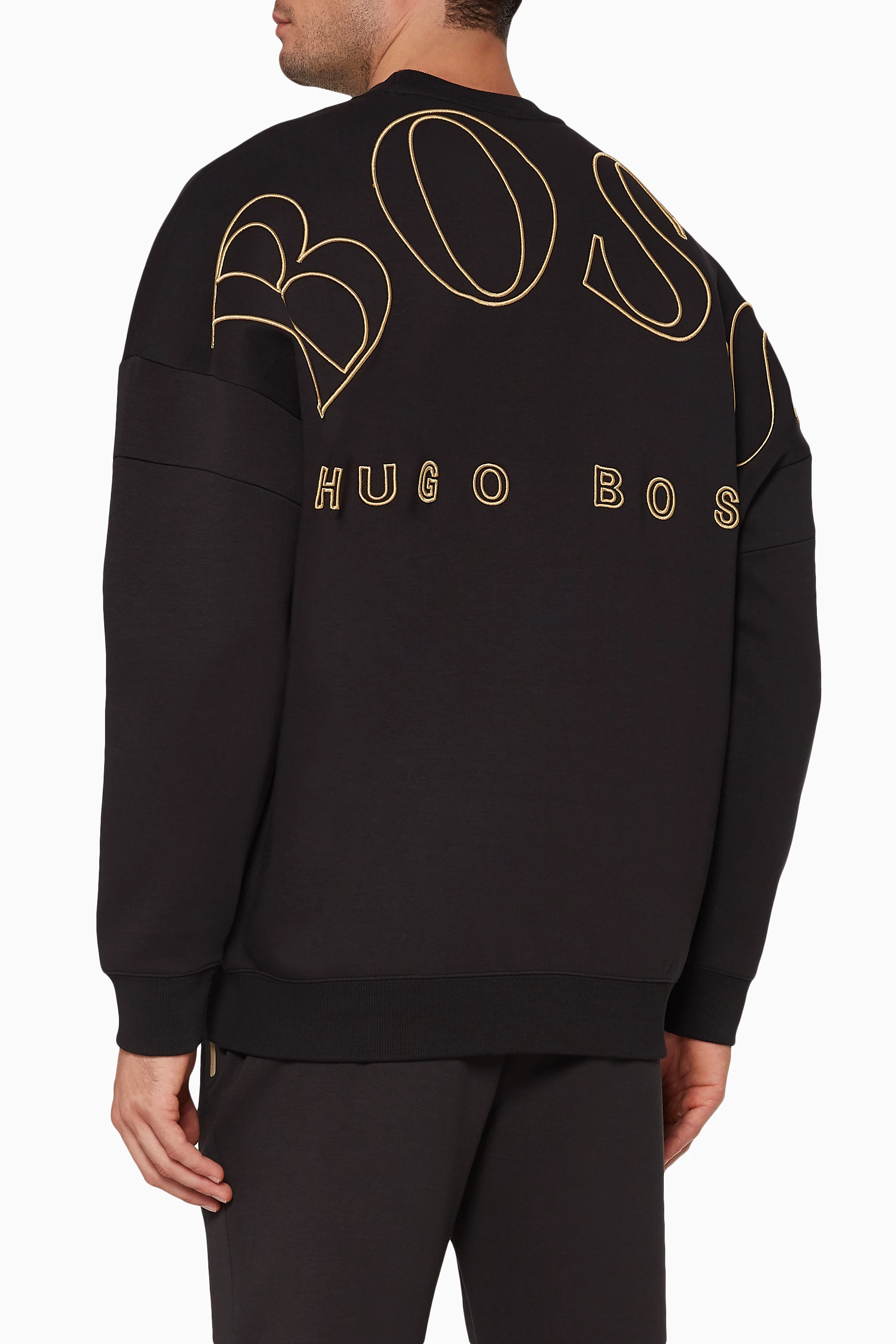 Buy BOSS Black Salboa Embroidered Logo Sweatshirt For Men Online Ounass Saudi